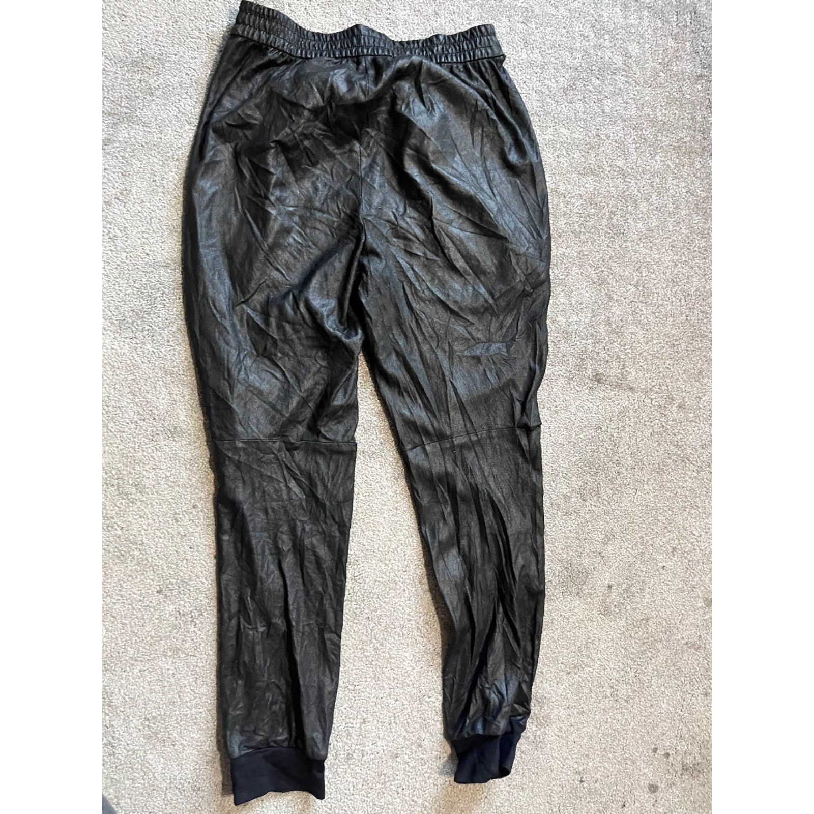Bcbgmaxazria BCBGMAXAZRIA Pants Womens XS Black Faux Leather Pull On Joggers Sweatpants - Casual Size 26" / US 2 / IT 38 - 3 Thumbnail