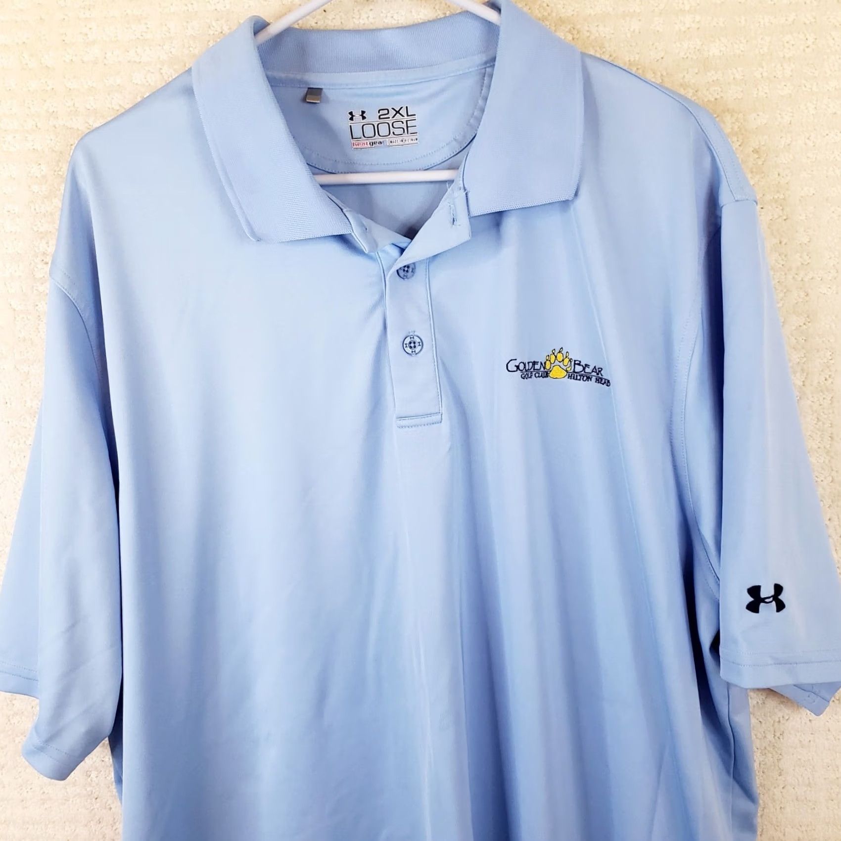 Under Armour Under armour Shirt Mens 2XL Blue Polo Loose Fit Stretch Performance Golden Bear Size US XXL / EU 58 / 5 - 2 Thumbnail