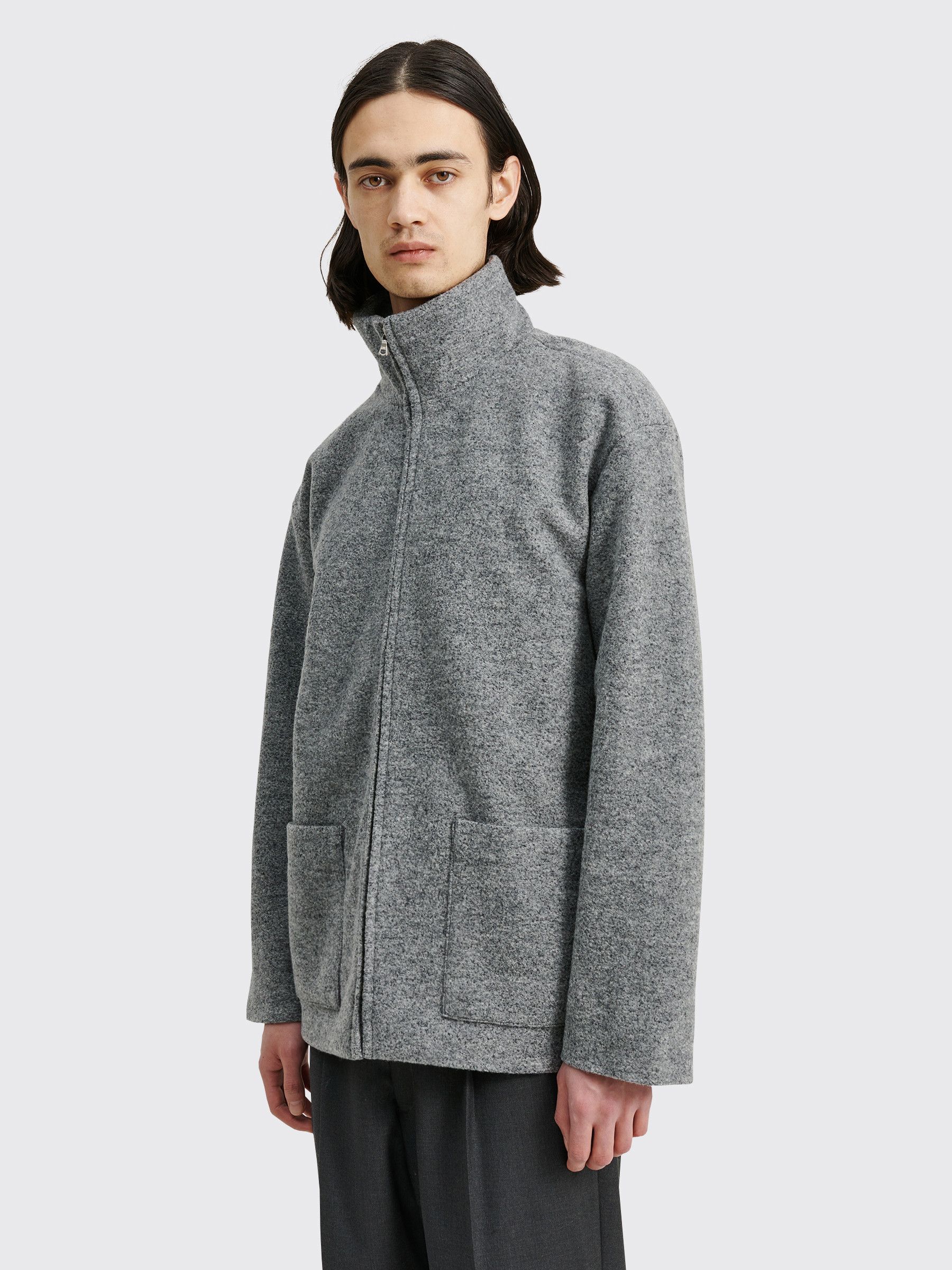 Auralee Auralee Wool Ling Yarn Milled Jersey Zip Blouson | Grailed