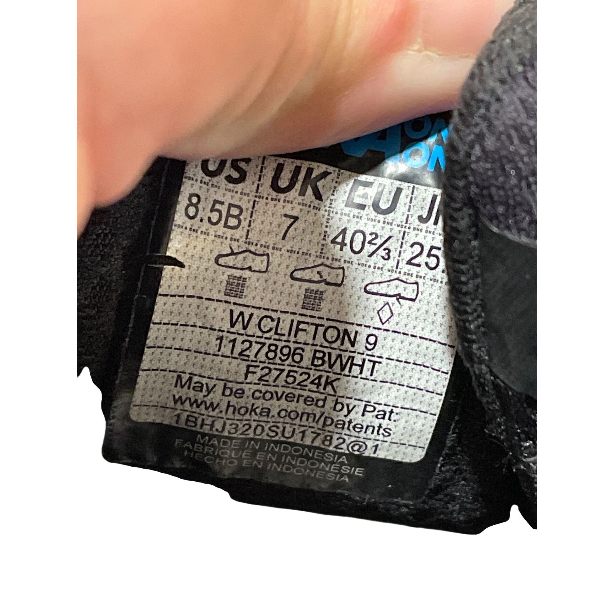 Hoka Hoka Clifton 9 wms black white running walking sneakers shoe Size US 8.5 / IT 38.5 - 6 Thumbnail