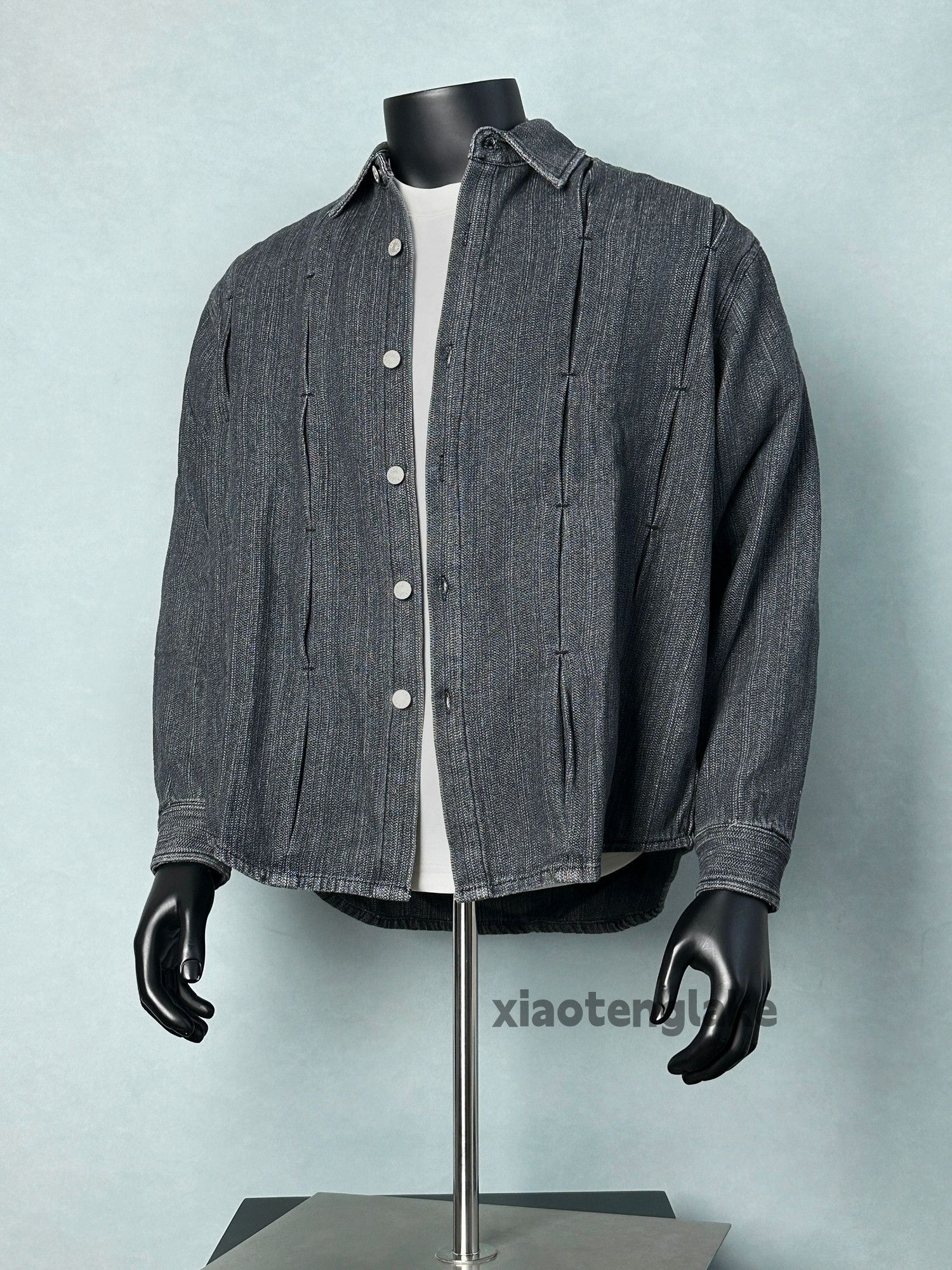 Vintage Unisex washed retro y2k faded workwear pleated shirt Size US L / EU 52-54 / 3 - 1 Thumbnail