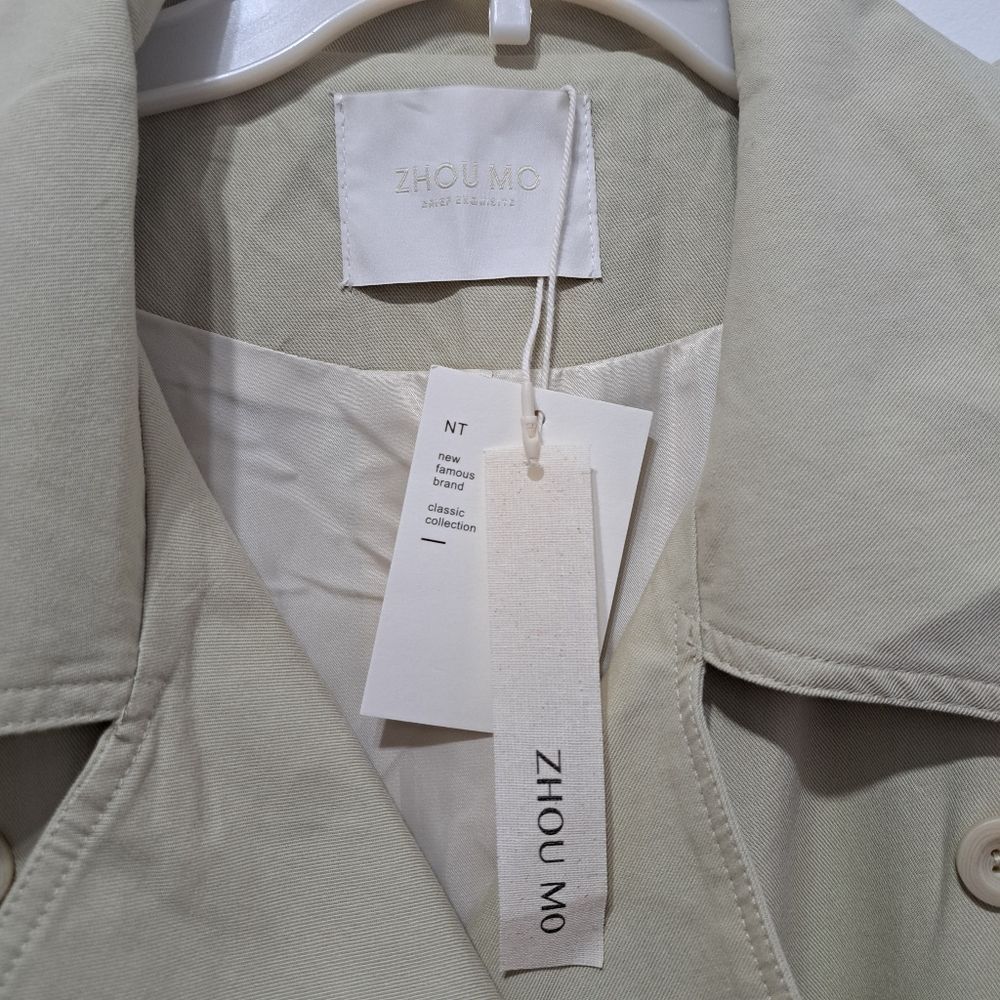 Other Zhou Mo Oversized Trench Coat Tencel Belted No Size Tag Medium Light Olive NWT Size M / US 6-8 / IT 42-44 - 10 Thumbnail