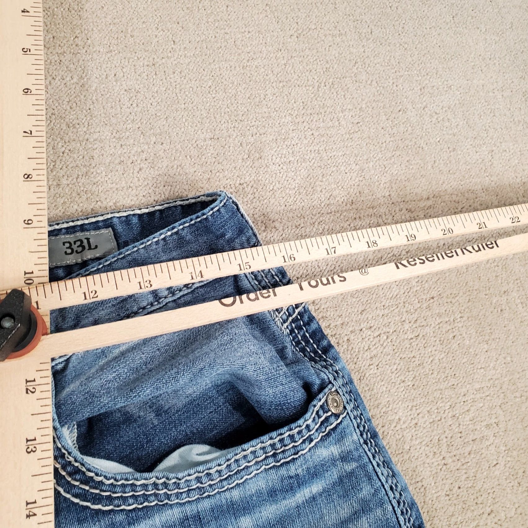 Vintage BKE Tyler Jeans Mens 33 L Blue Buckle Medium Wash Straight Leg Buckle BKE Logo Jeans Mens Regular Fit Denim Cotton Used Vintage No Size US 33 - 4 Thumbnail