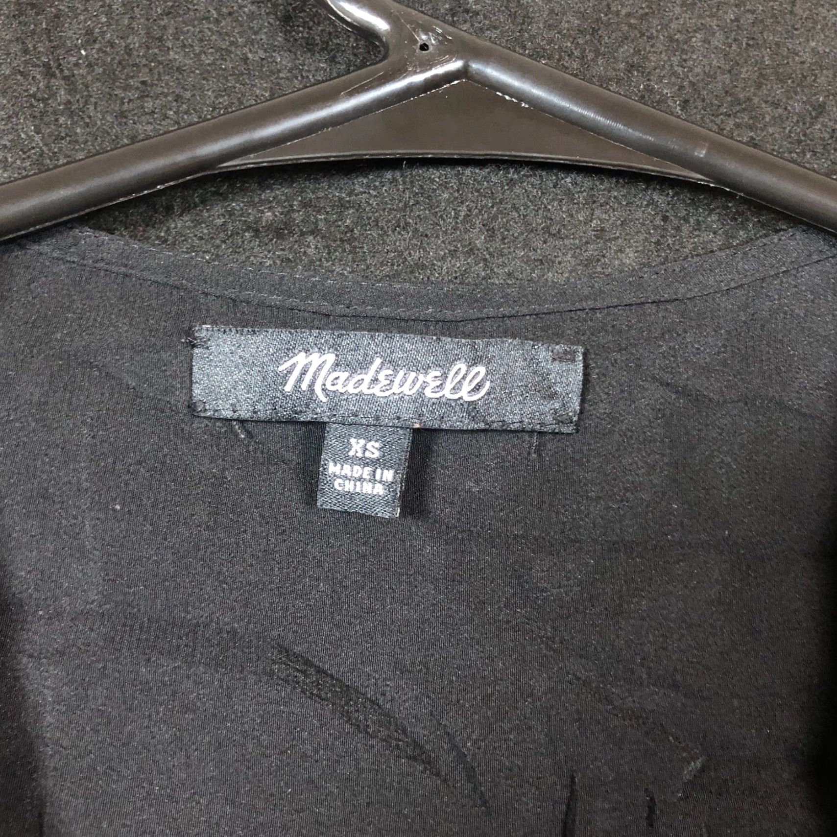 Madewell Madewell Blouse Womens XS Black 100% Silk V-Neck Wrap Side Tie Size XS / US 0-2 / IT 36-38 - 6 Thumbnail
