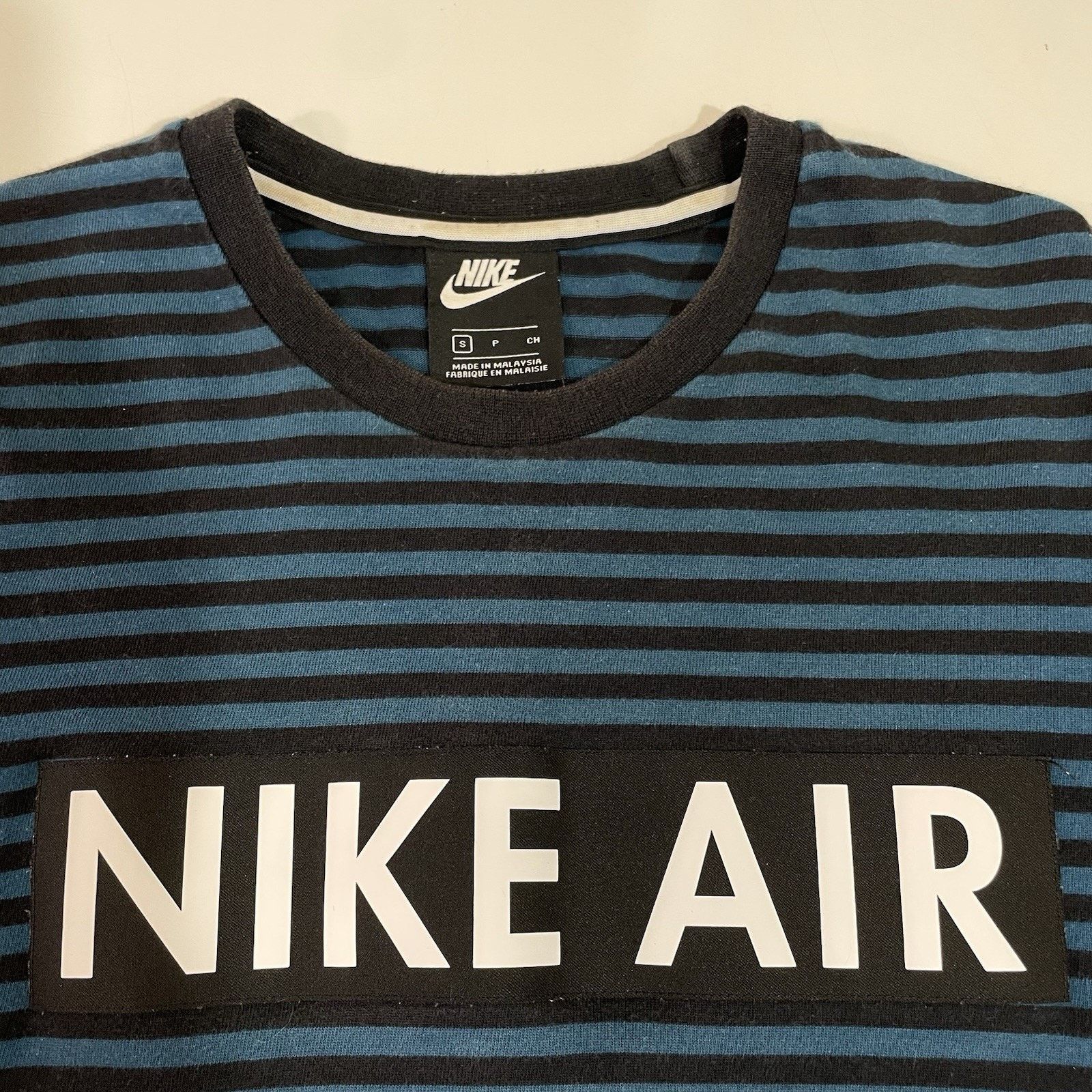 Nike Nike Air Sportswear Striped Long Sleeve Shirt Blue Black S Size US S / EU 44-46 / 1 - 4 Thumbnail