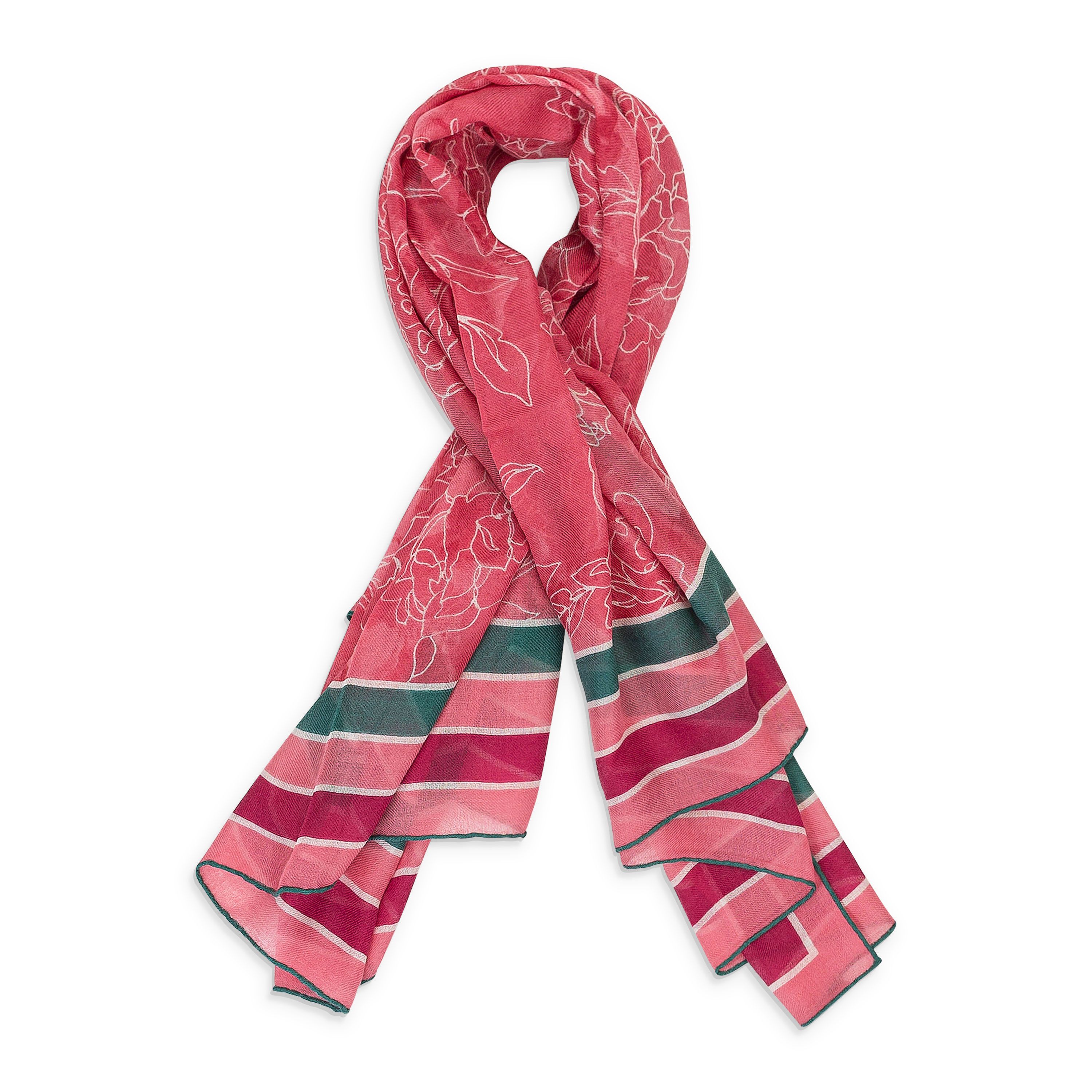 Loro Piana CASHMERE FLORAL PINK GREEN SCARF SIZE OS Size ONE SIZE - 1 Thumbnail