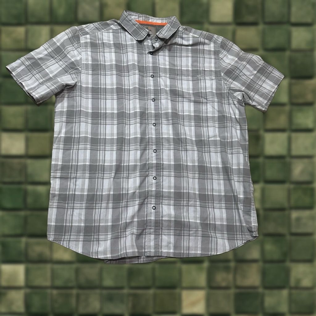 Vintage 5.11 Tactical Snap Up Shirt Mens L Gray Plaid Button-Up Short Sleeve Size US L / EU 52-54 / 3 - 1 Thumbnail
