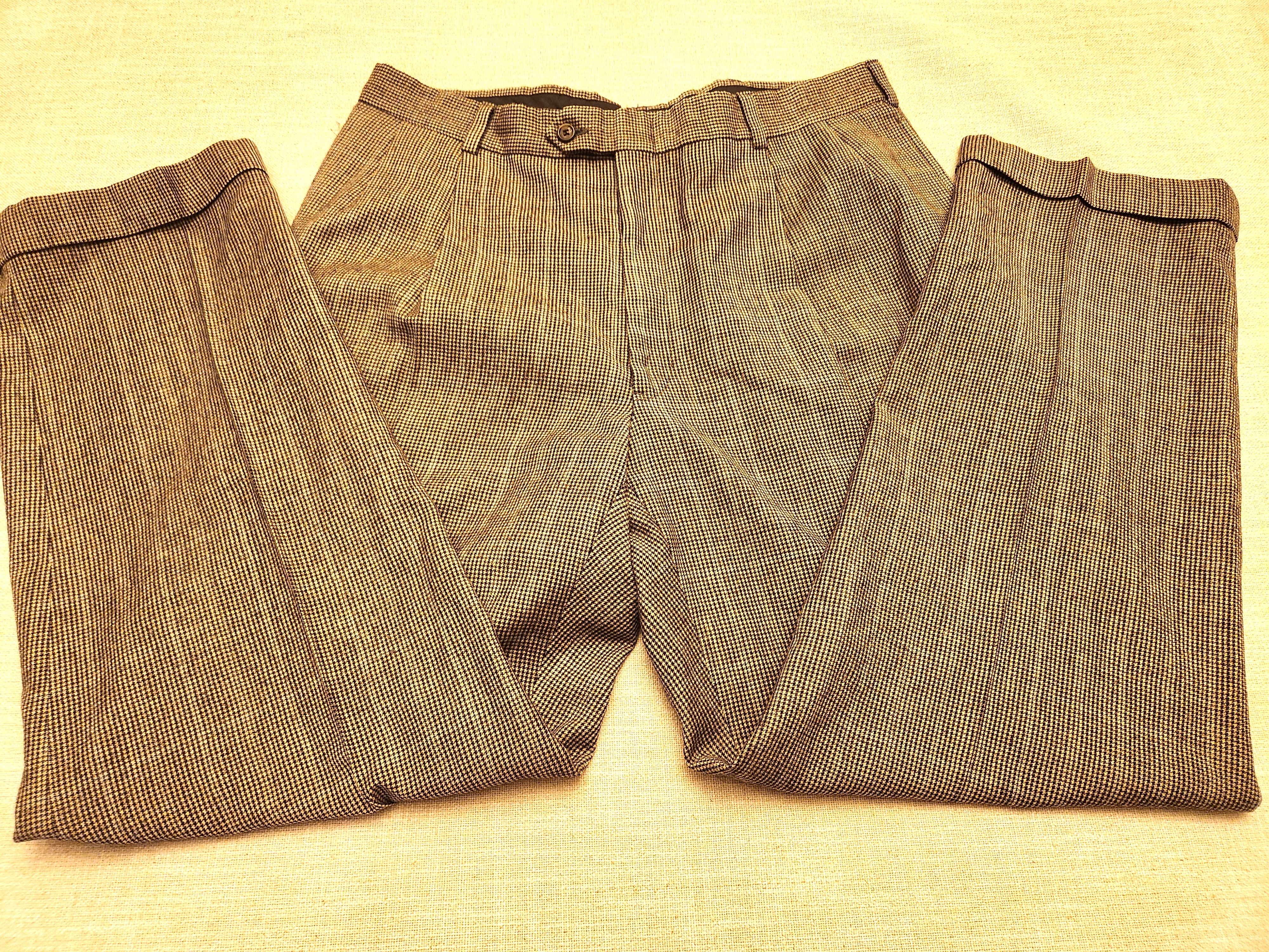 Austin Reed Vintage 90's Black and Gray Houndstooth Dress Pants Size US 35 - 2 Thumbnail