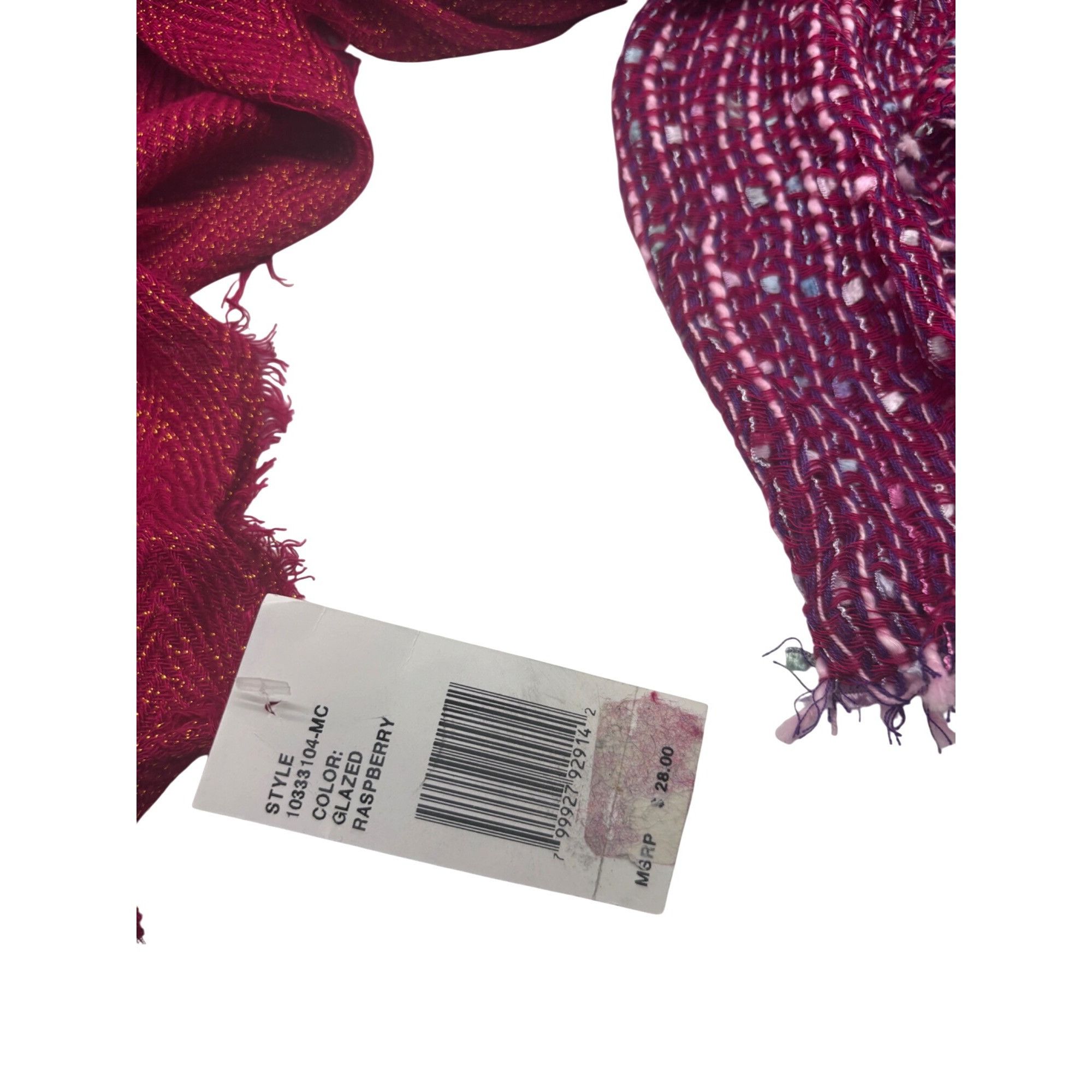 Other Collection XIIX Metallic Textured Scarf, Glazed Raspberry, O Size ONE SIZE - 6 Thumbnail