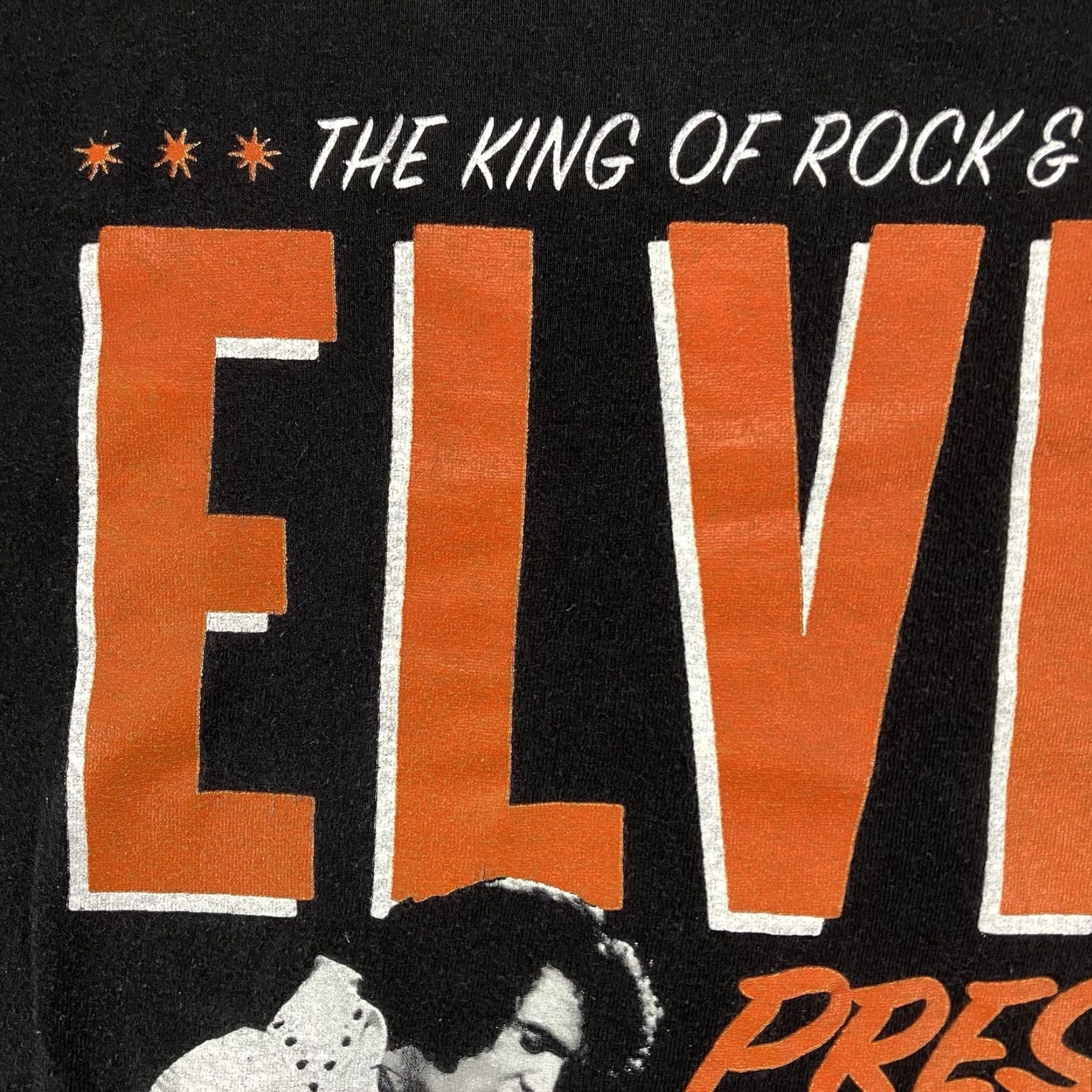 Vintage ELVIS PRESLEY Shirt Womens Large Black Crew Neck Short Sleeve Graphic 60s 70s Music Band Casual Size L / US 10 / IT 46 - 7 Thumbnail