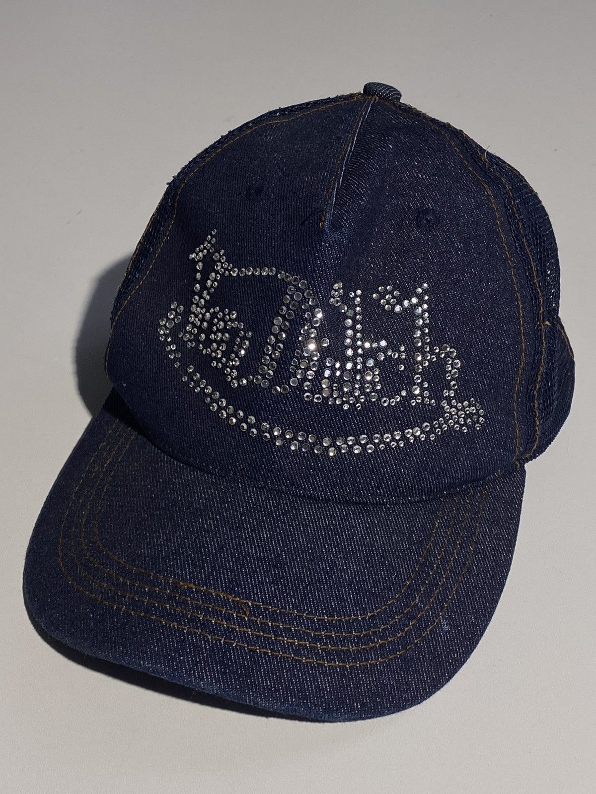 Von Dutch 🔥 00s VON DUTCH RHINESTONES EMBELLISHED DENIM CAP Y2k Size ONE SIZE - 1 Thumbnail