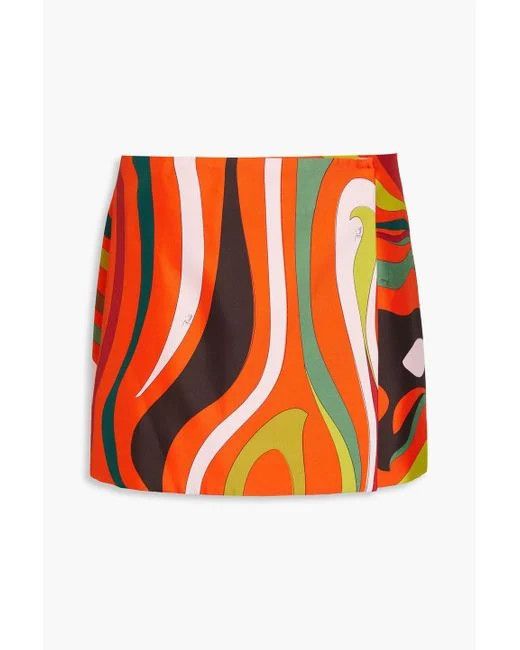 Emilio Pucci o1mle1224 Silk Twill Warp Mini Skirt in Multicolor Size 32" / US 10 / IT 46 - 1 Preview