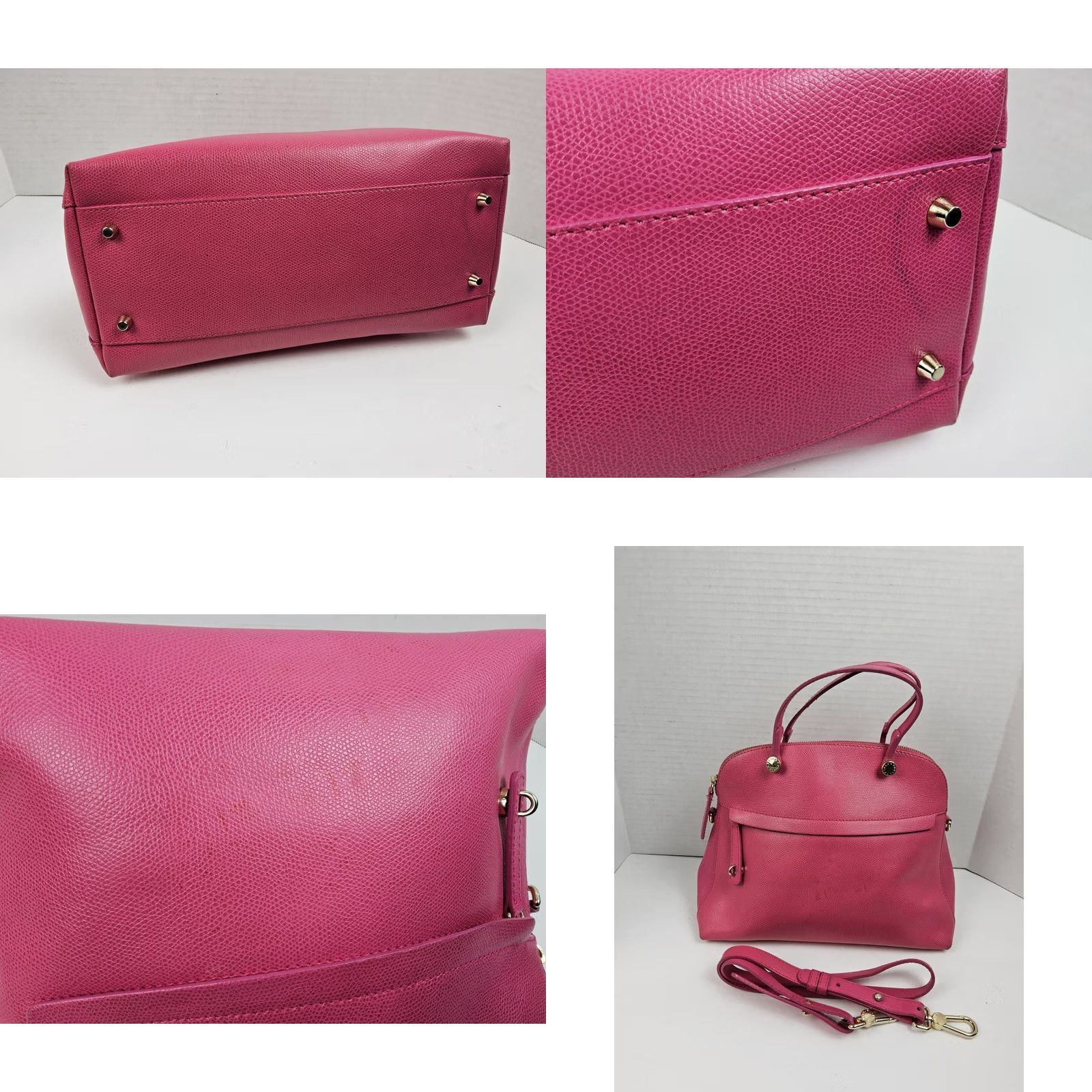 Furla Furla Pink Leather Satchel/Top Handle Bag Purse, Double Handle Crossbody Shoulder, Women, 14x9x5, Pre-owned Size ONE SIZE - 8 Thumbnail