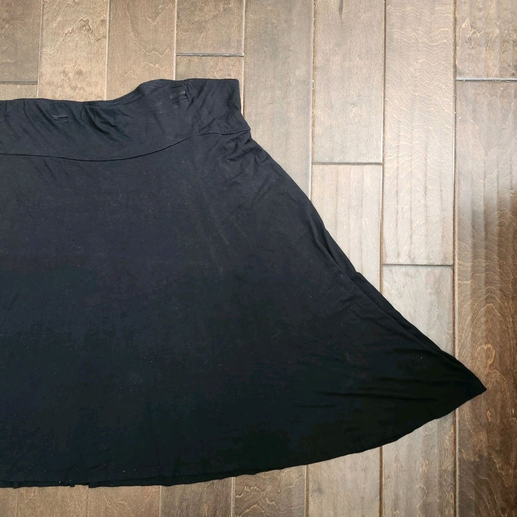 Avenue Avenue Black Pull On Skirt Womens 14/16 Stretch Rayon Spandex Casual Size 36" / US 14 / IT 50 - 5 Thumbnail