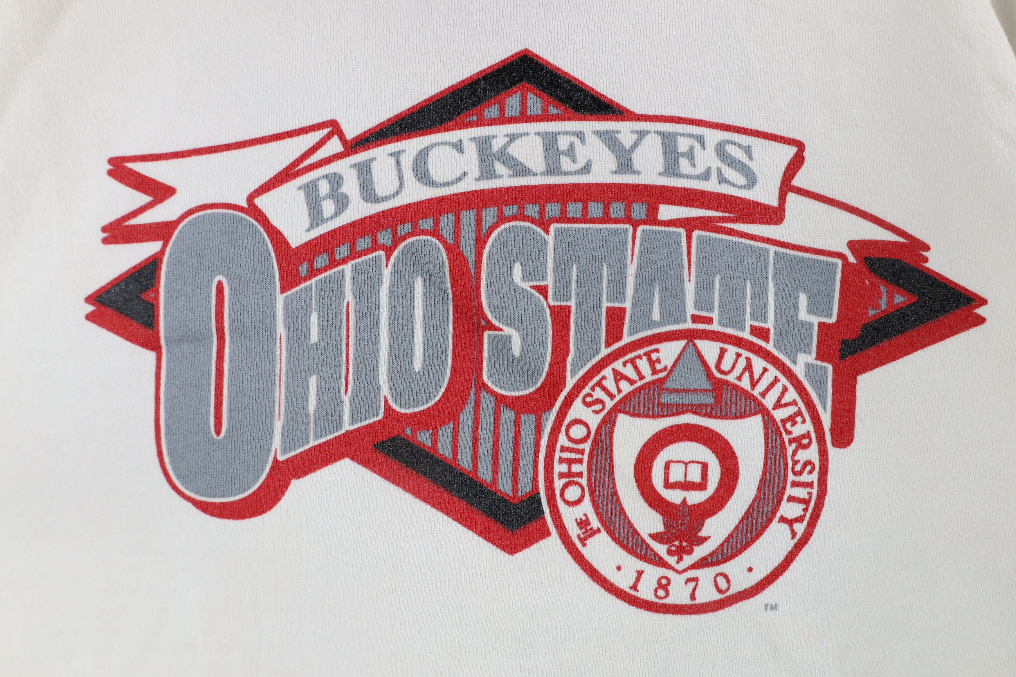 Vintage Vintage 90s State University Hoodie Sweatshirt White USA Size US L / EU 52-54 / 3 - 6 Thumbnail