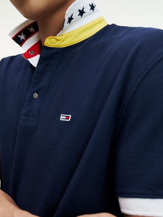 Tommy Hilfiger Tommy Hilfiger Vintage Flag Stars Collar Polo Shirt Navy Size US XXL / EU 58 / 5 - 10 Thumbnail
