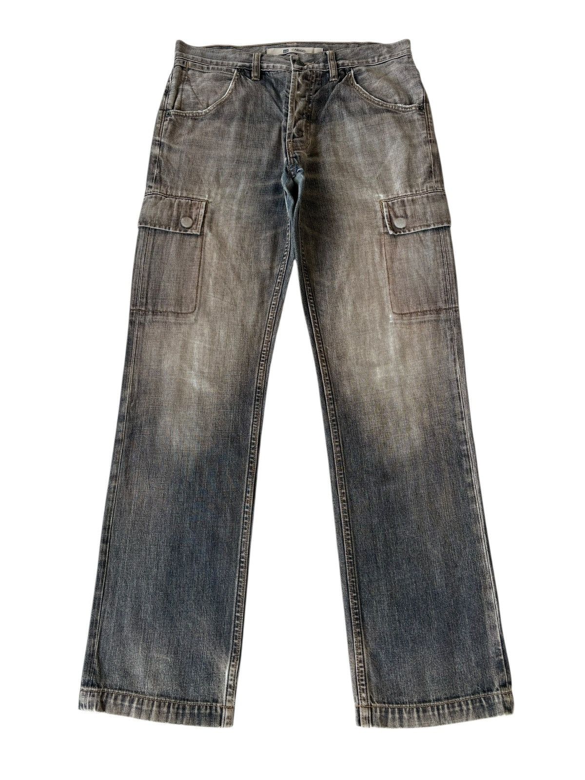 Kapital RARE💥GAP CARGO FADED WASHED DENIM CARGO JEANS WORKWEAR Size US 32 / EU 48 - 7 Thumbnail