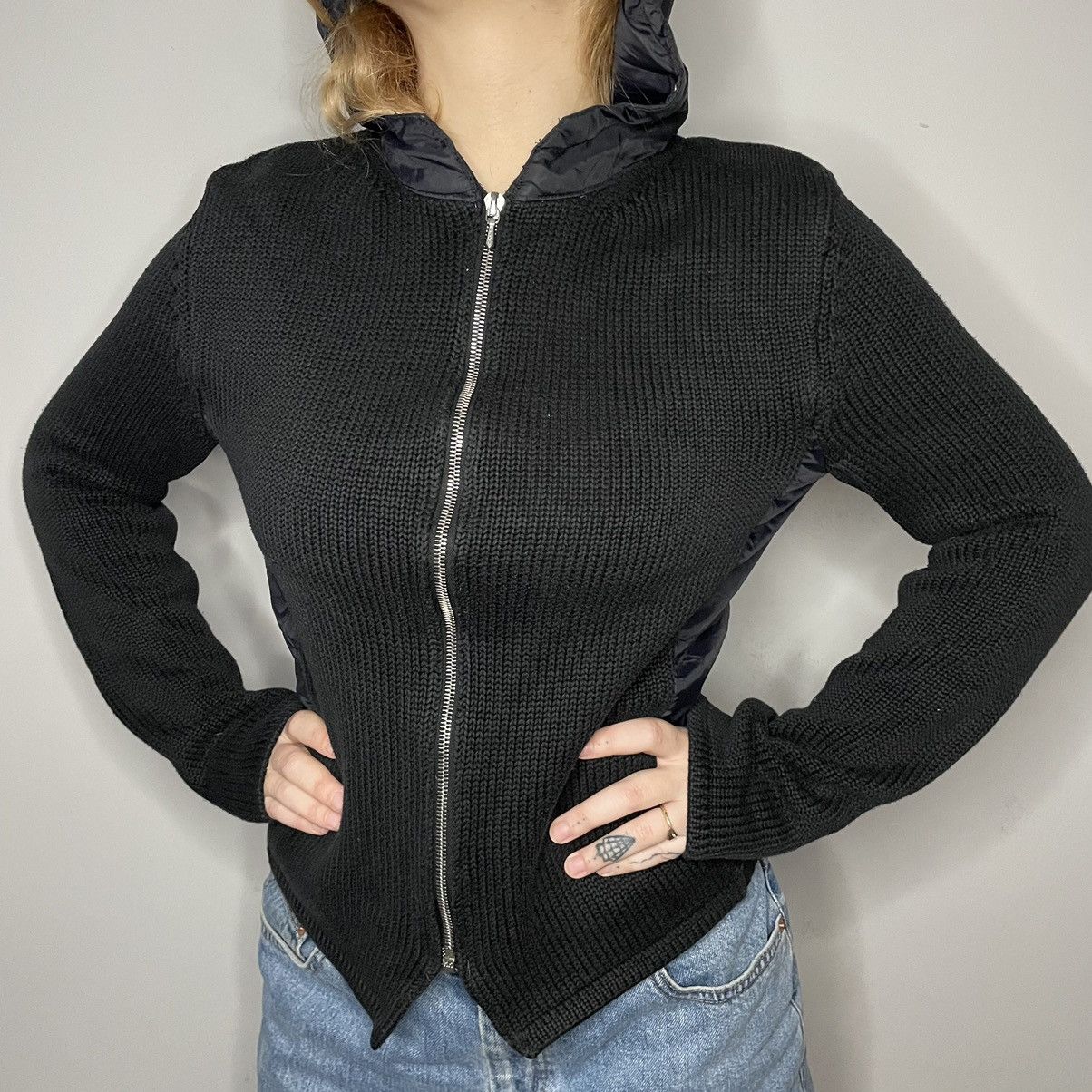 Hysteric Glamour Vintage Knitted Gothic Avant Garde Zip Hoodie Size L / US 10 / IT 46 - 3 Thumbnail