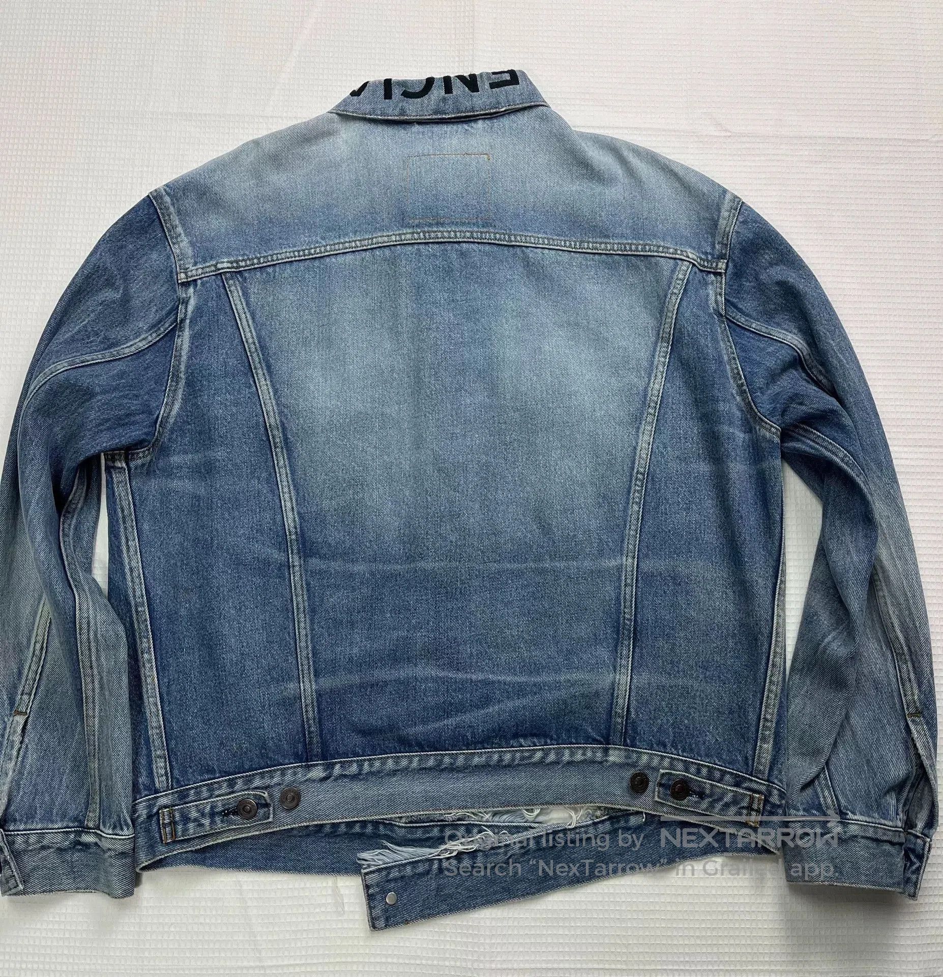 Balenciaga Balenciaga Collar Letter Distressed Denim Jacket. Size XXS / US 00 / IT 34 - 5 Thumbnail
