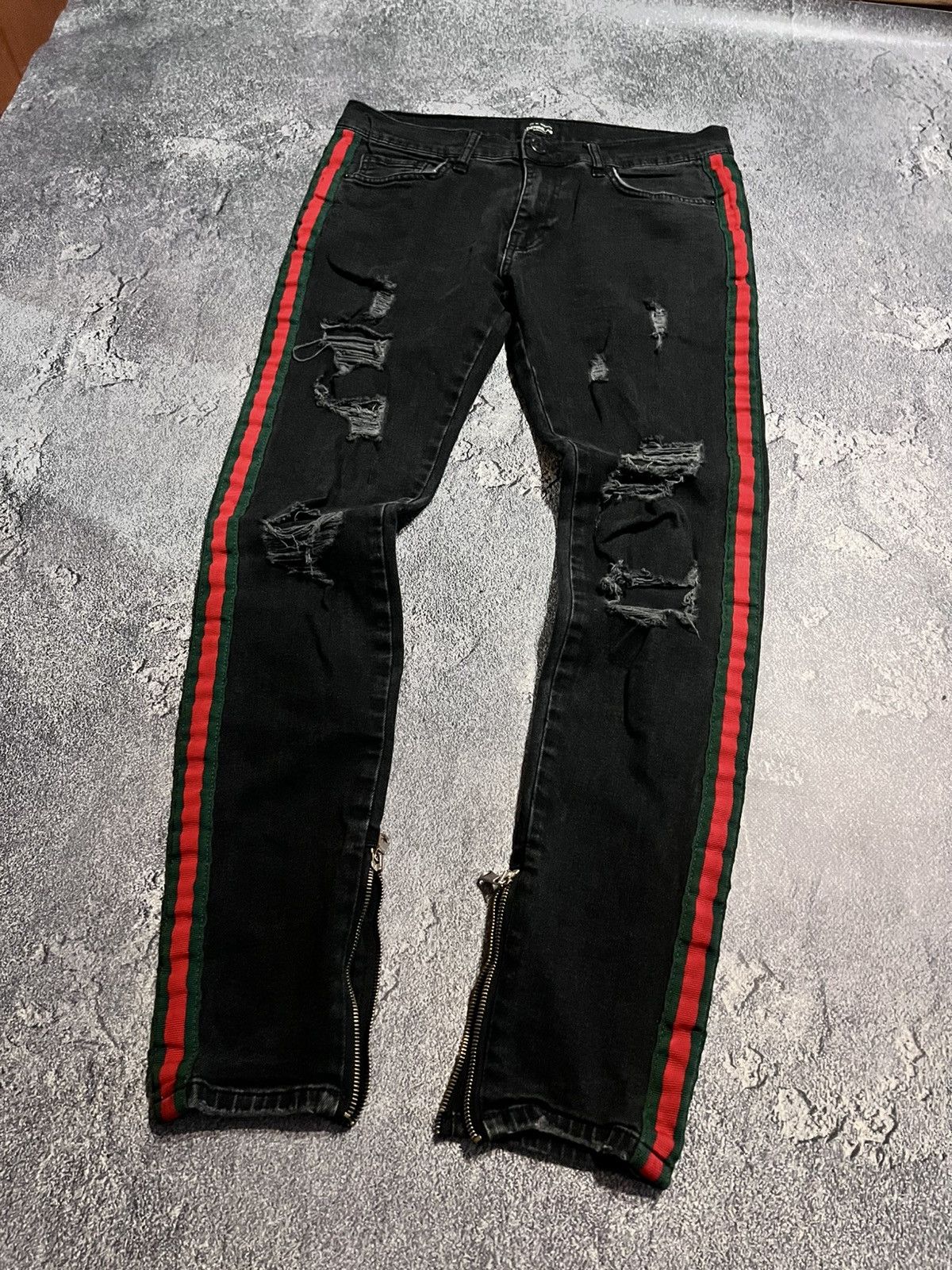 Japanese Brand CRAZY Vintage Slim Fit Drip Jean - Archive Y2K Avan Grunge Size US 29 - 2 Thumbnail