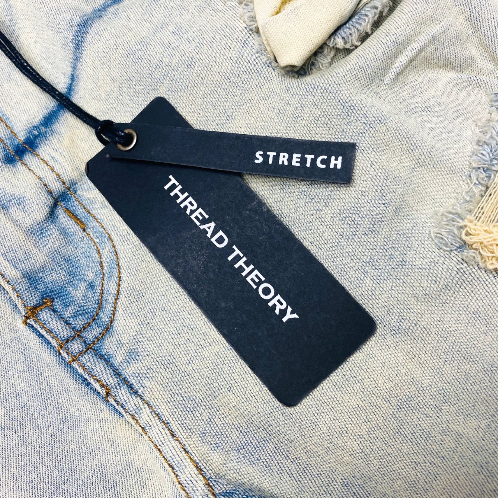 Theory NWT Thread Theory Jeans Mens 29x30 Sand Blue Distressed Skinny Fit Stretch NEW Size US 29 - 4 Thumbnail