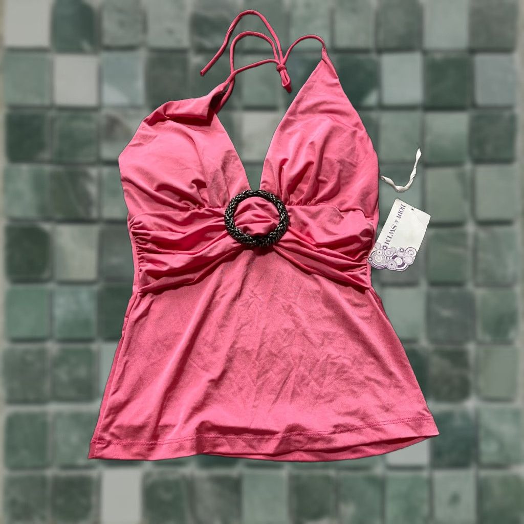 Swims VINTAGE Va VA Voom Swim Top Womens M Medium Pink With Tags Small Stain M Women's Sz Size M Size M / US 6-8 / IT 42-44 - 1 Thumbnail