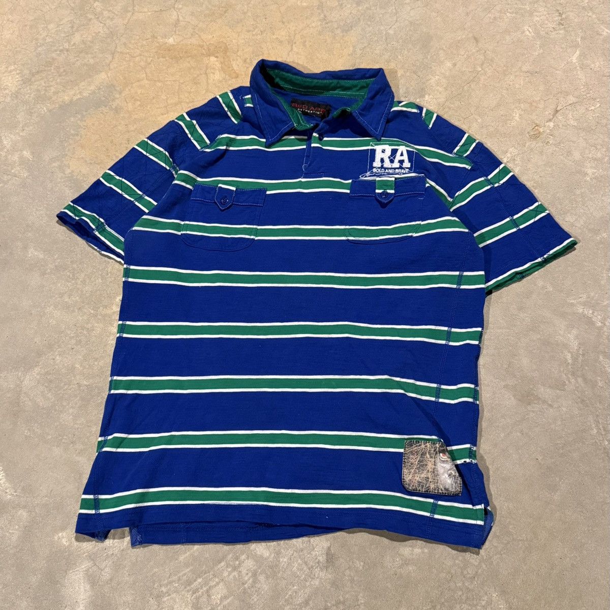 Vintage Vtg 2000s Red Ape Striped Embroidered Rugby Polo Shirt Y2K Size US XL / EU 56 / 4 - 4 Thumbnail