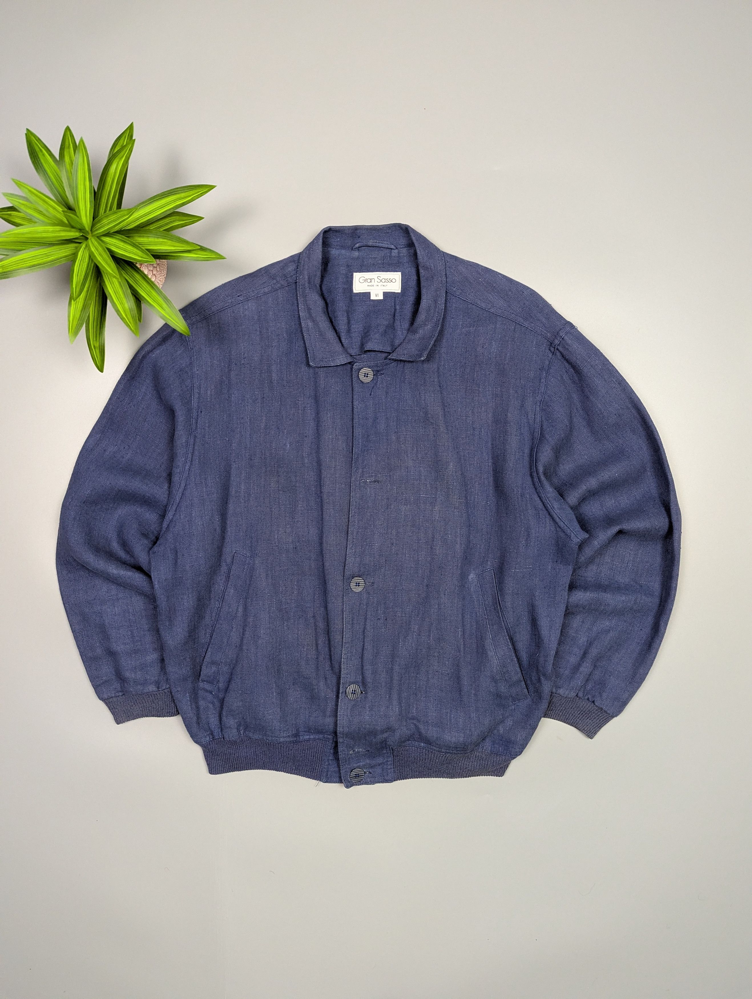 Gran Sasso Rare Gran Sasso 70s Vintage Linen Jacket Faded Blue Size US L / EU 52-54 / 3 - 1 Thumbnail