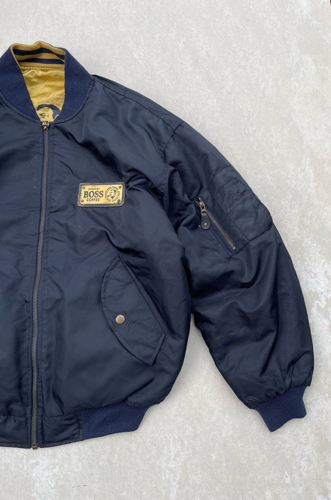 Japanese Brand × Vintage 🔥Vintage Suntory Boss Coffee Reversible Flight Bomber Jacket Size US M / EU 48-50 / 2 - 8 Thumbnail