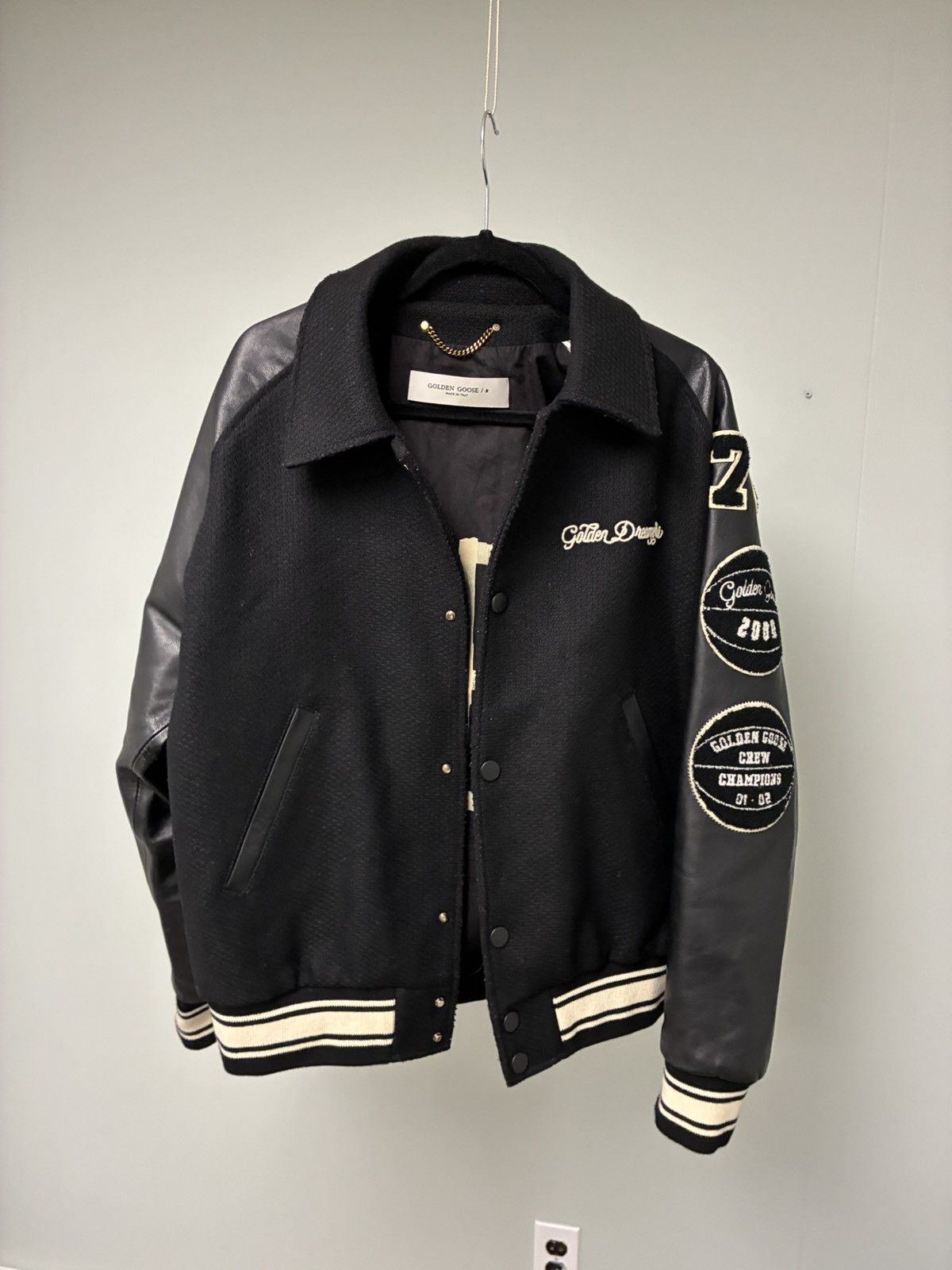 Golden Goose Wool Bomber with patch leather sleeves EU 48 USA 38 Size US M / EU 48-50 / 2 - 17 Thumbnail