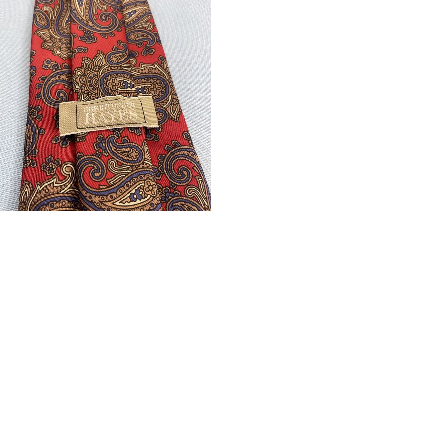 Vintage VINTAGE Christopher Hayes Tie Main Selling Point Paisley Silk Italy Red Blue White Classic 4x59 Mens NeckTie 1980s 1990s Western# Size ONE SIZE - 11 Thumbnail