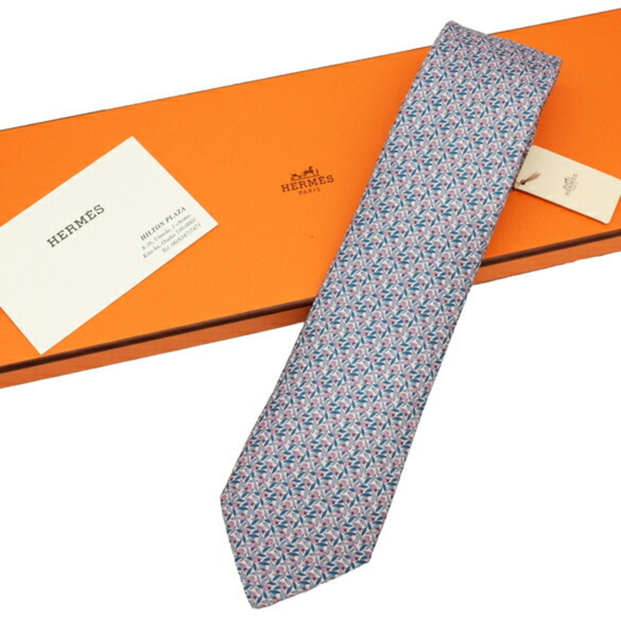 Hermes HERMES Ladybug Necktie Pink Blue White 100% Silk Size ONE SIZE - 1 Thumbnail