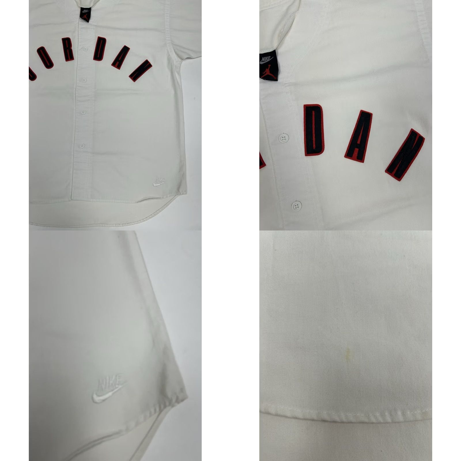 Nike VINTAGE Nike Air Jordan Baseball Jersey White XL 1991 Spellout Logo 90s Mens Size US XL / EU 56 / 4 - 8 Thumbnail