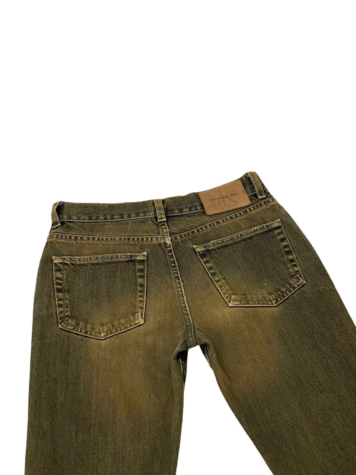 Calvin Klein Flare Jeans Vtg Calvin Klein Distress Mud Wash Waxed 7🟦3 Size US 28 / EU 44 - 19 Thumbnail