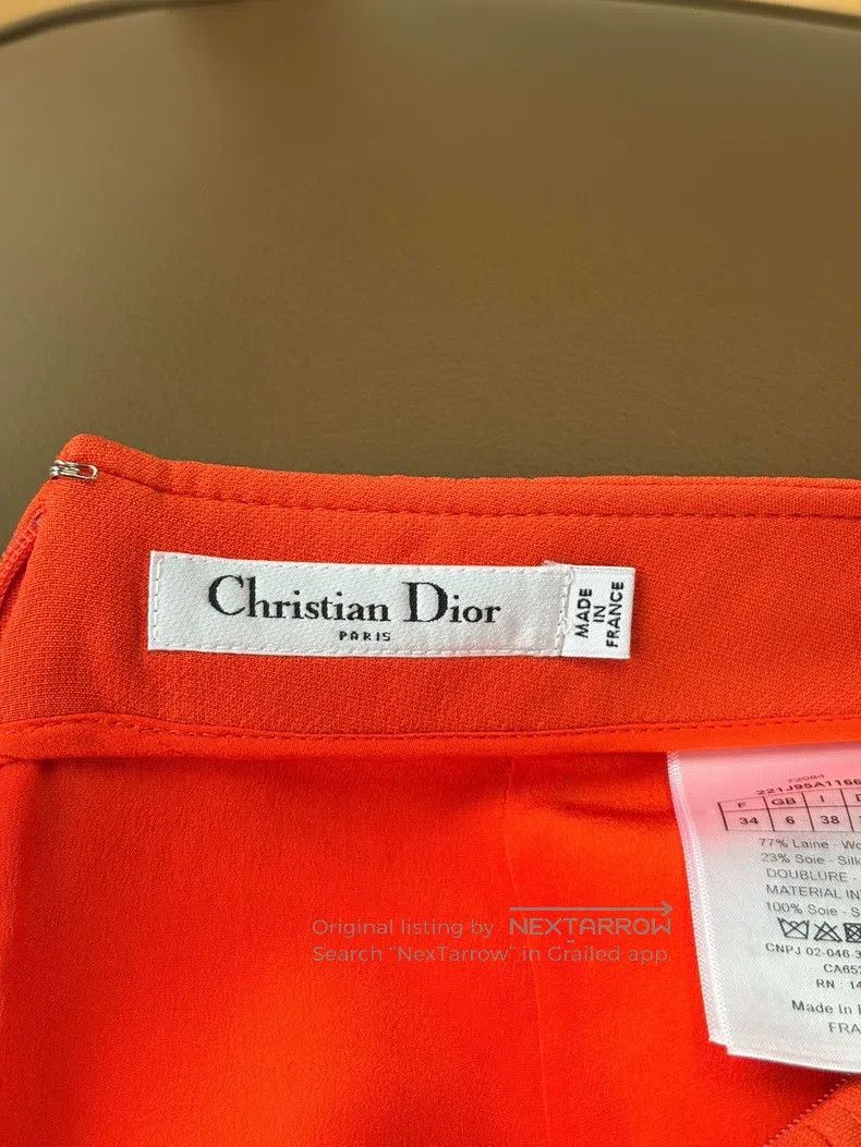 Dior Dior Orange-red silk wool short skirt Size 42" / US 20 - 5 Thumbnail