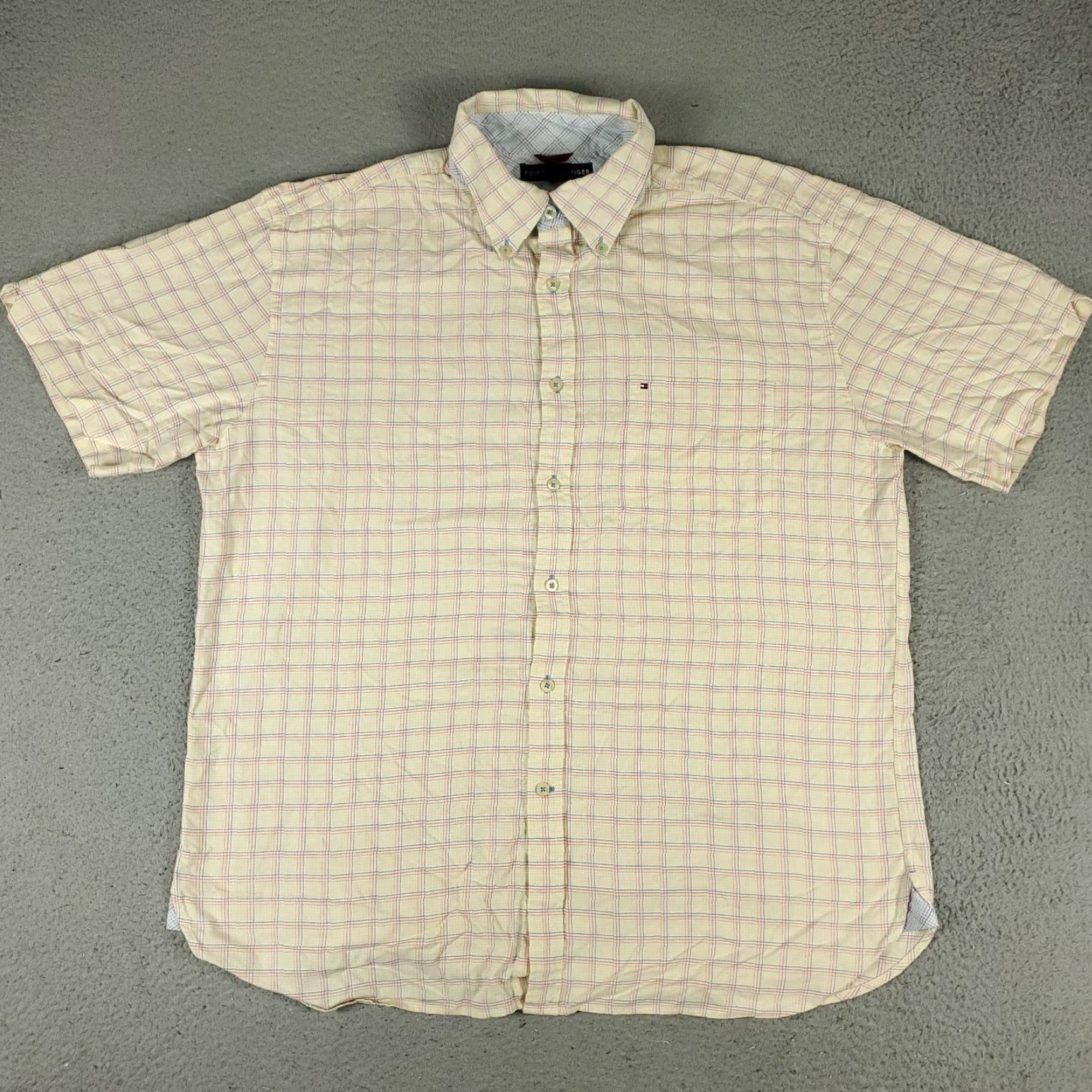 Tommy Hilfiger Tommy Hilfiger Shirt Mens Large Yellow Plaid Casual Button Up Short Sleeve Size US L / EU 52-54 / 3 - 2 Thumbnail