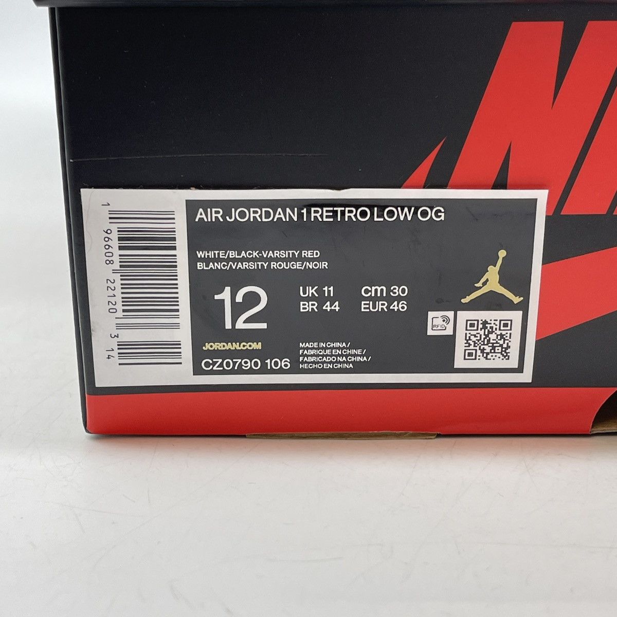 Jordan Brand Air Jordan 1 low black toe Size US 12 / EU 45 - 9 Thumbnail