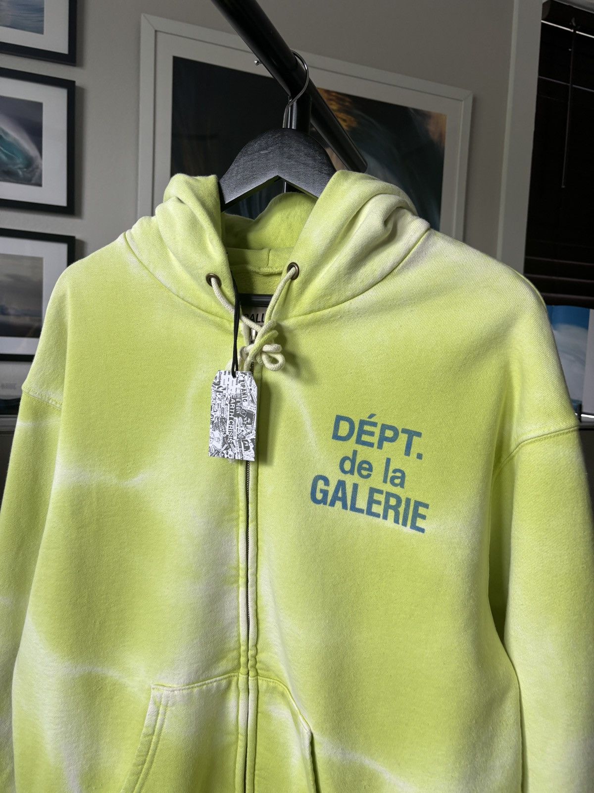 GALLERY DEPT - FADED WASHED FRENCH ZIP LOGO HOODIE
