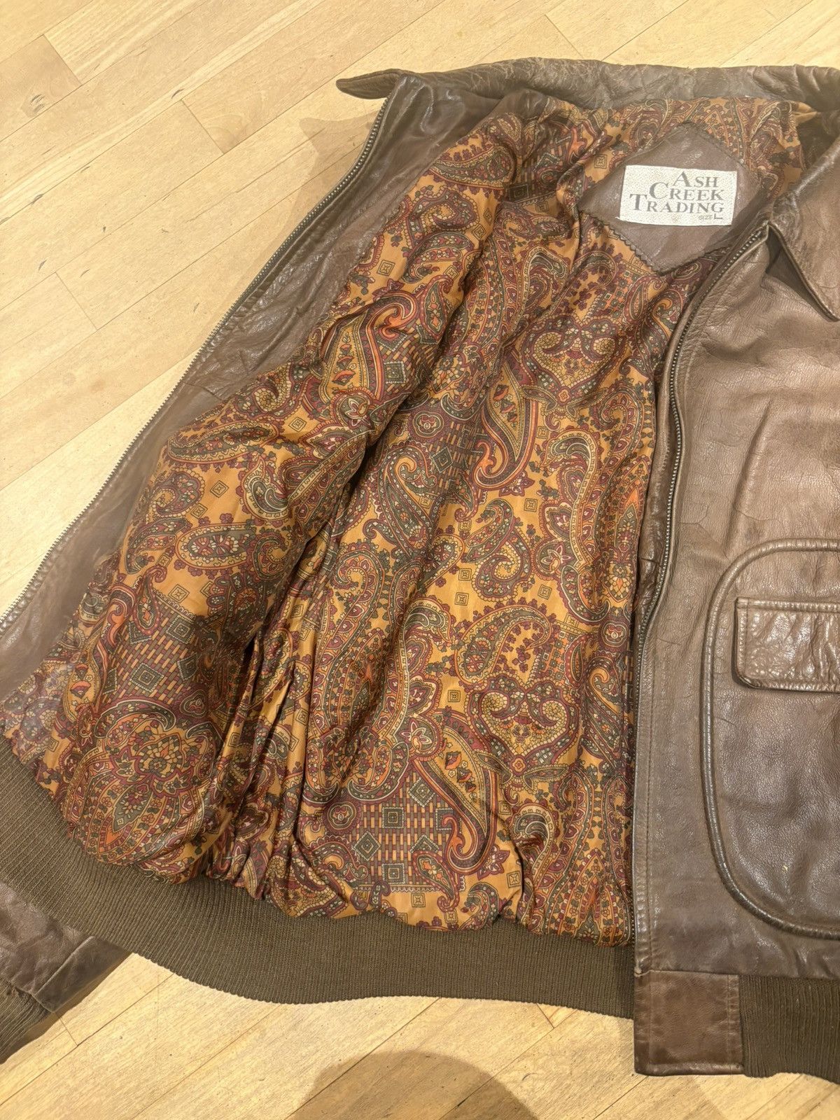 Vintage Vintage ash creek trading leather jacket Size US L / EU 52-54 / 3 - 3 Thumbnail