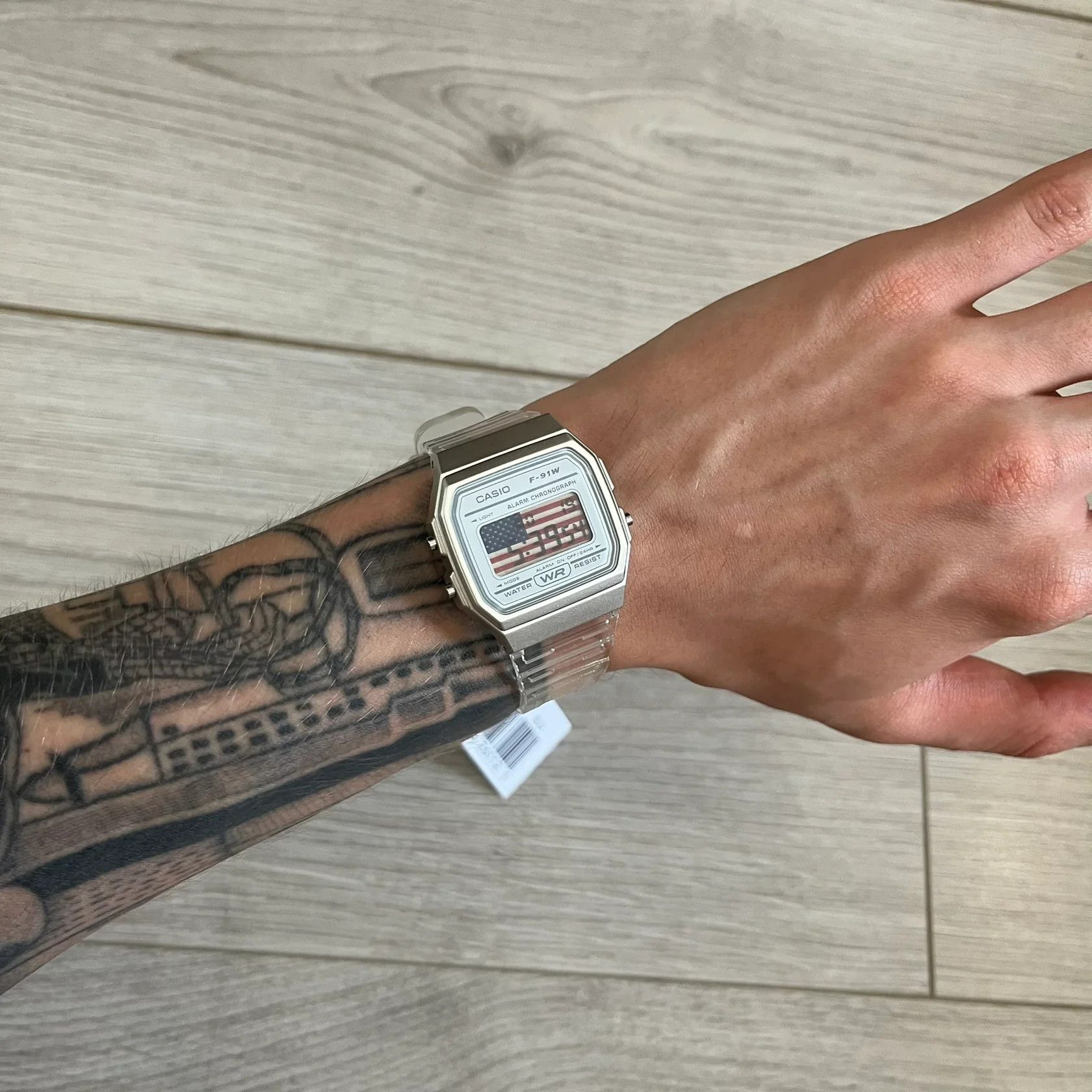 Casio Casio F-91W "USA" Clear Digital Watch Size ONE SIZE - 9 Thumbnail