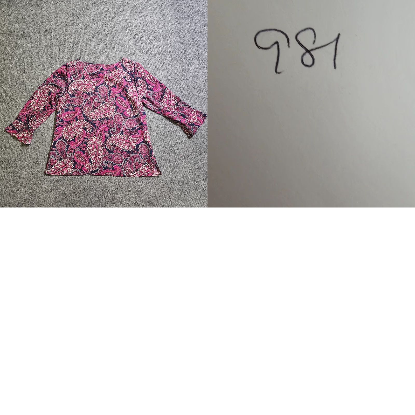 Talbots Talbots Top Shirt Women Large Pink Blue Paisley Bell Sleeve Casual Career Office Shirt Size L / US 10 / IT 46 - 8 Thumbnail