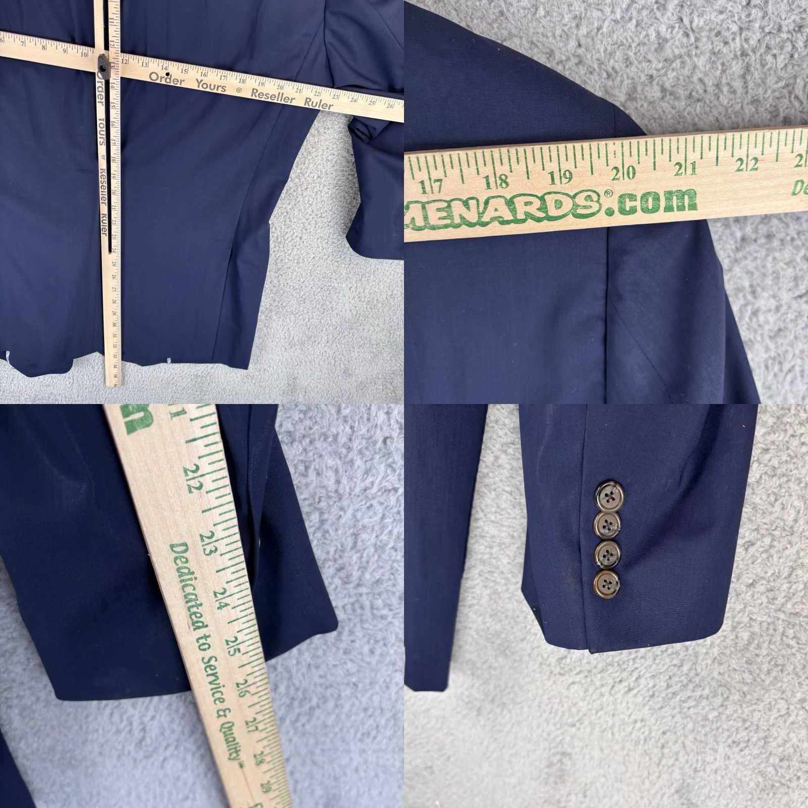 Vintage Samuelsohn Blazer Mens 46 Tall Navy 100% Wool Single-Breasted Notch Lapel Long Jacket Size 46R - 8 Thumbnail