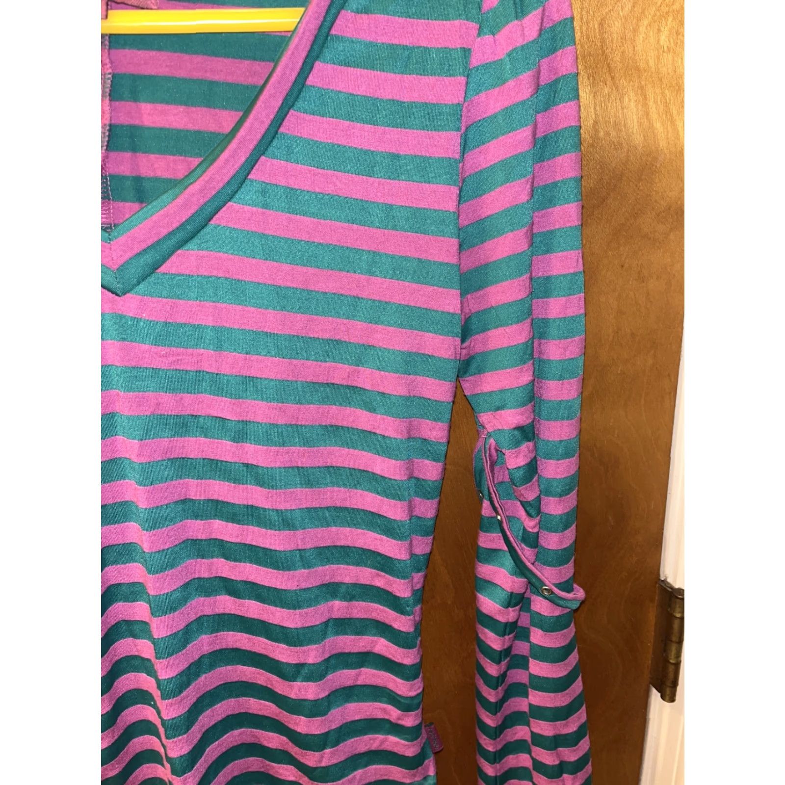 Tripp NYC TRIPP NYC Y2K Blouse Women XS Multicolor Striped V-Neck Long Sleeve Puffy Sleeves Casual Festival Size XS / US 0-2 / IT 36-38 - 4 Thumbnail
