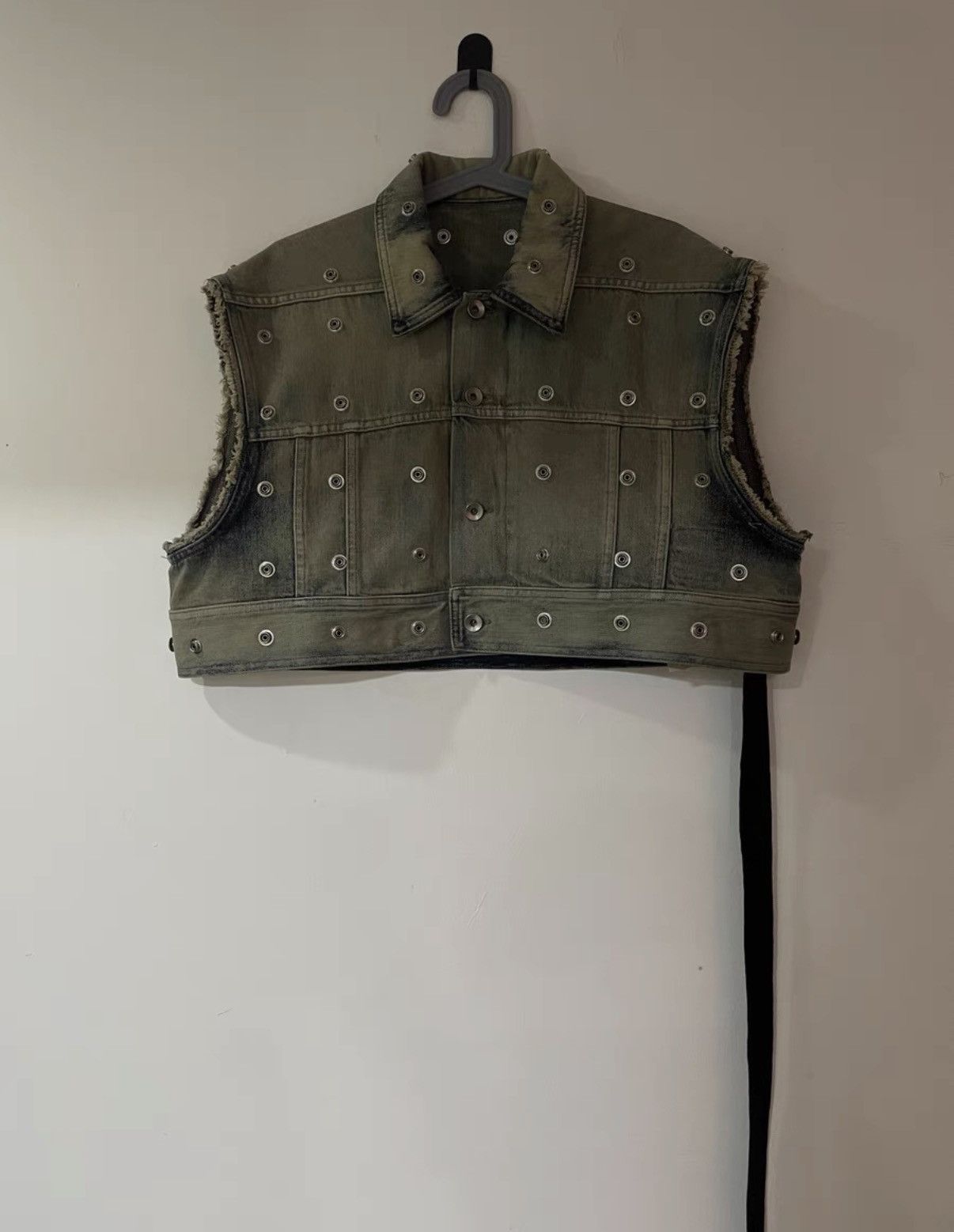 Rick Owens DRKSHDW Lido Studded Washed Ultra Cropped Vest