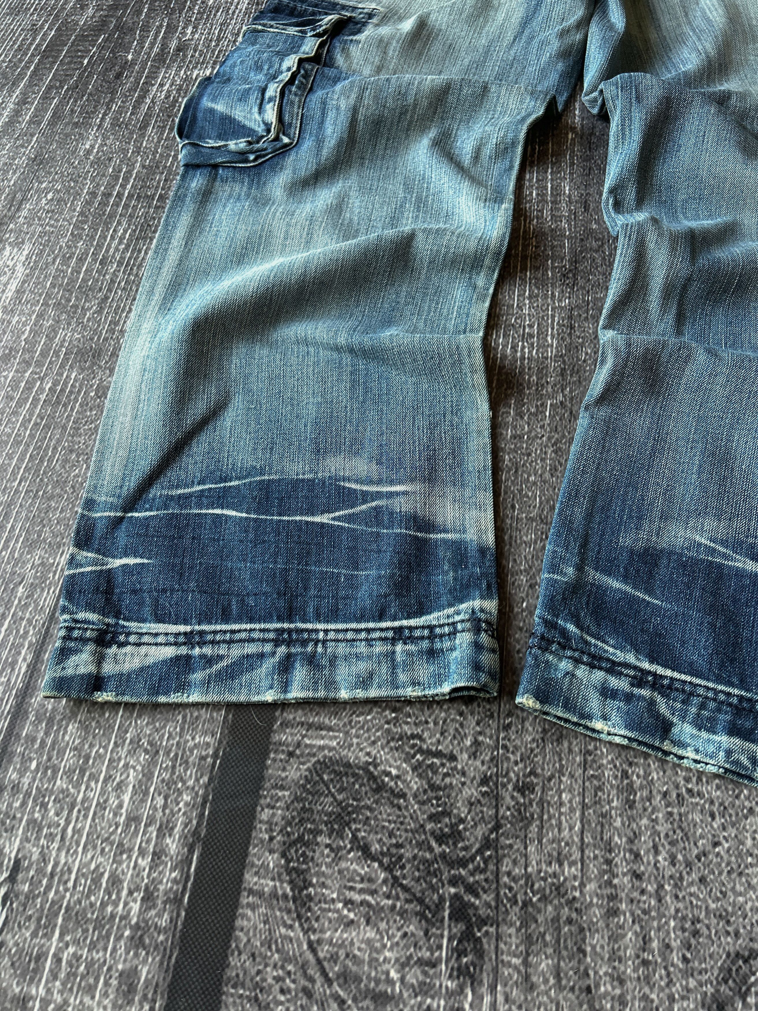 Vintage Baggy Denim Cargo Jeans Multi Pocket Wide Leg Y2K Streetwear Size US 32 / EU 48 - 4 Thumbnail
