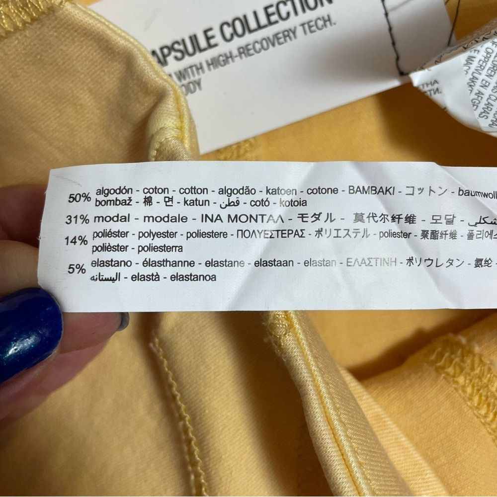 Zara NWT New Zara Denim Cycling Bike Yellow Shorts Size S Size 27" / US 4 / IT 40 - 6 Thumbnail