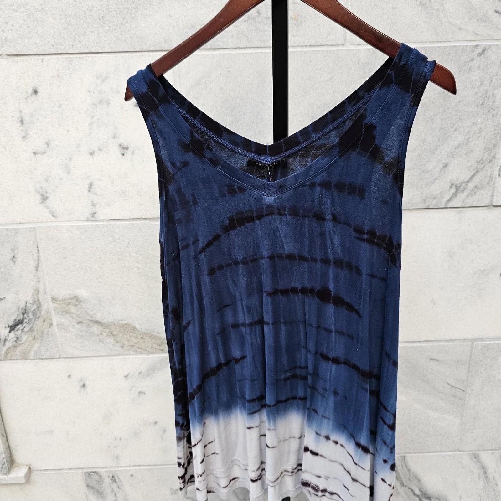 Other Max Jeans Women's Black White and Blue Tie-Dye Tank Size M / US 6-8 / IT 42-44 - 1 Thumbnail
