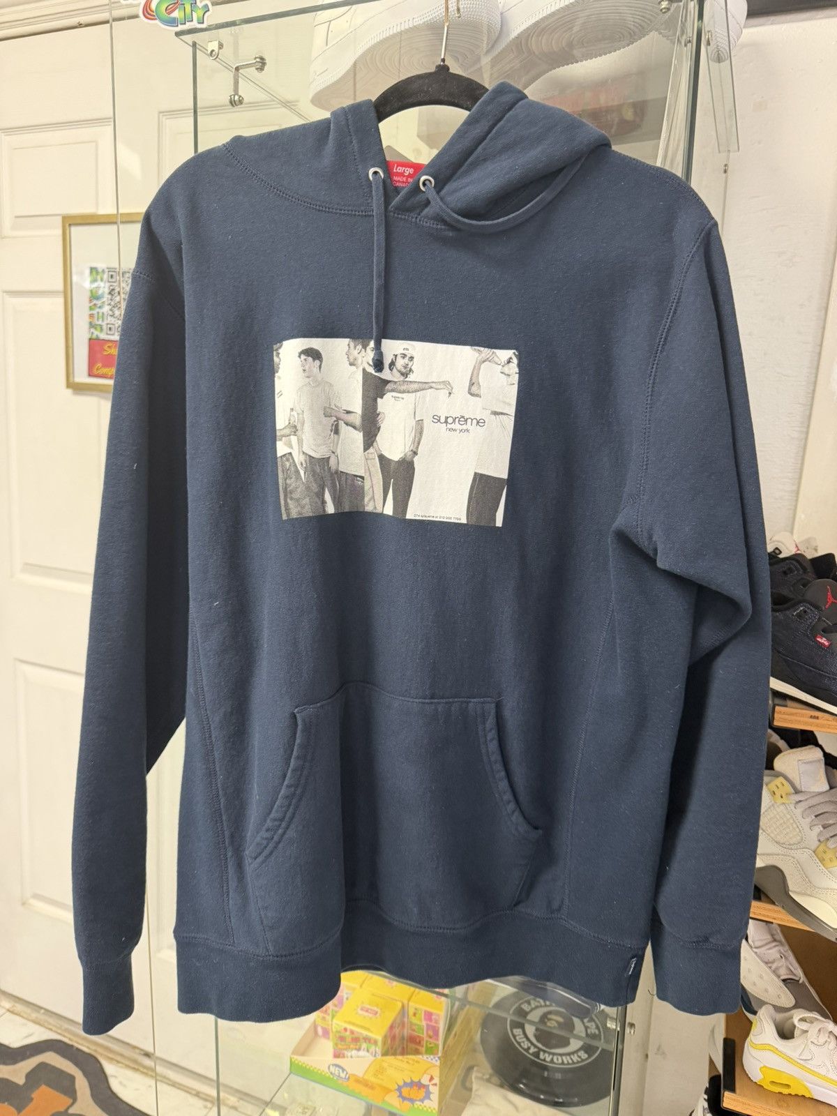 Supreme Supreme Lafayette Store Hoodie (Navy) Size US L / EU 52-54 / 3 - 1 Thumbnail