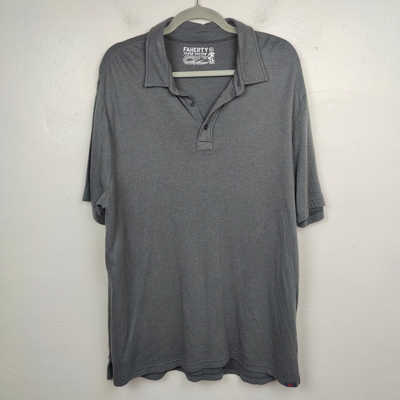 Other Faherty Cloud Cotton Polo Shirt Mens XL Washed Black Size US XL / EU 56 / 4 - 1 Thumbnail