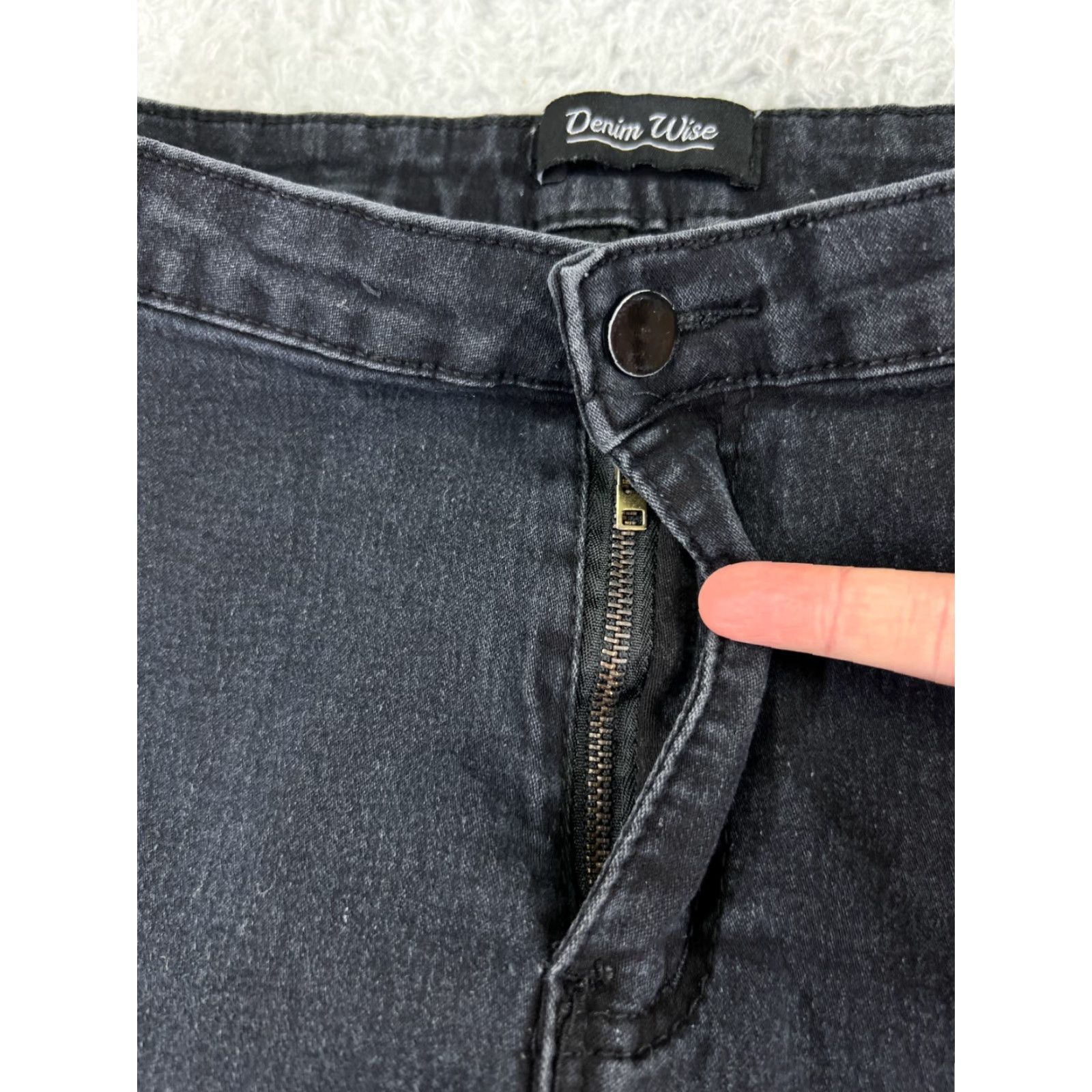 Vintage Womens Denim Wise Pants 12 Black Skinny Mid Rise 24x26 Cotton Blend Stretch READ Size 34" / US 12 / IT 48 - 5 Thumbnail